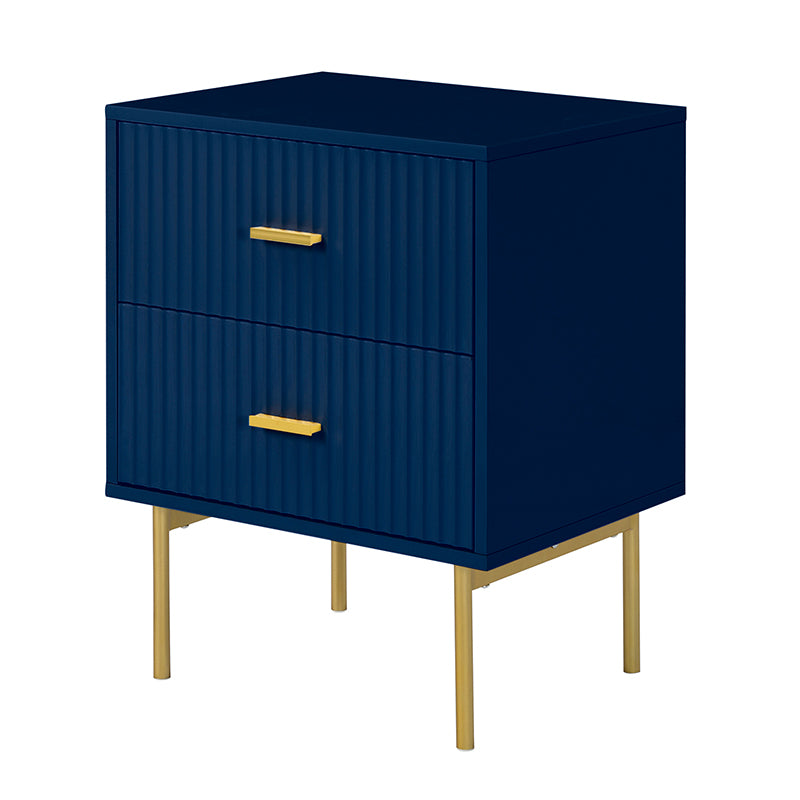 Modern Nightstand with Two Drawers - Nahuel Bedside Table with Optional Styles for Bedroom, Living Room & Guest Room - Sturdy Wooden End Table with Storage for Home Decor