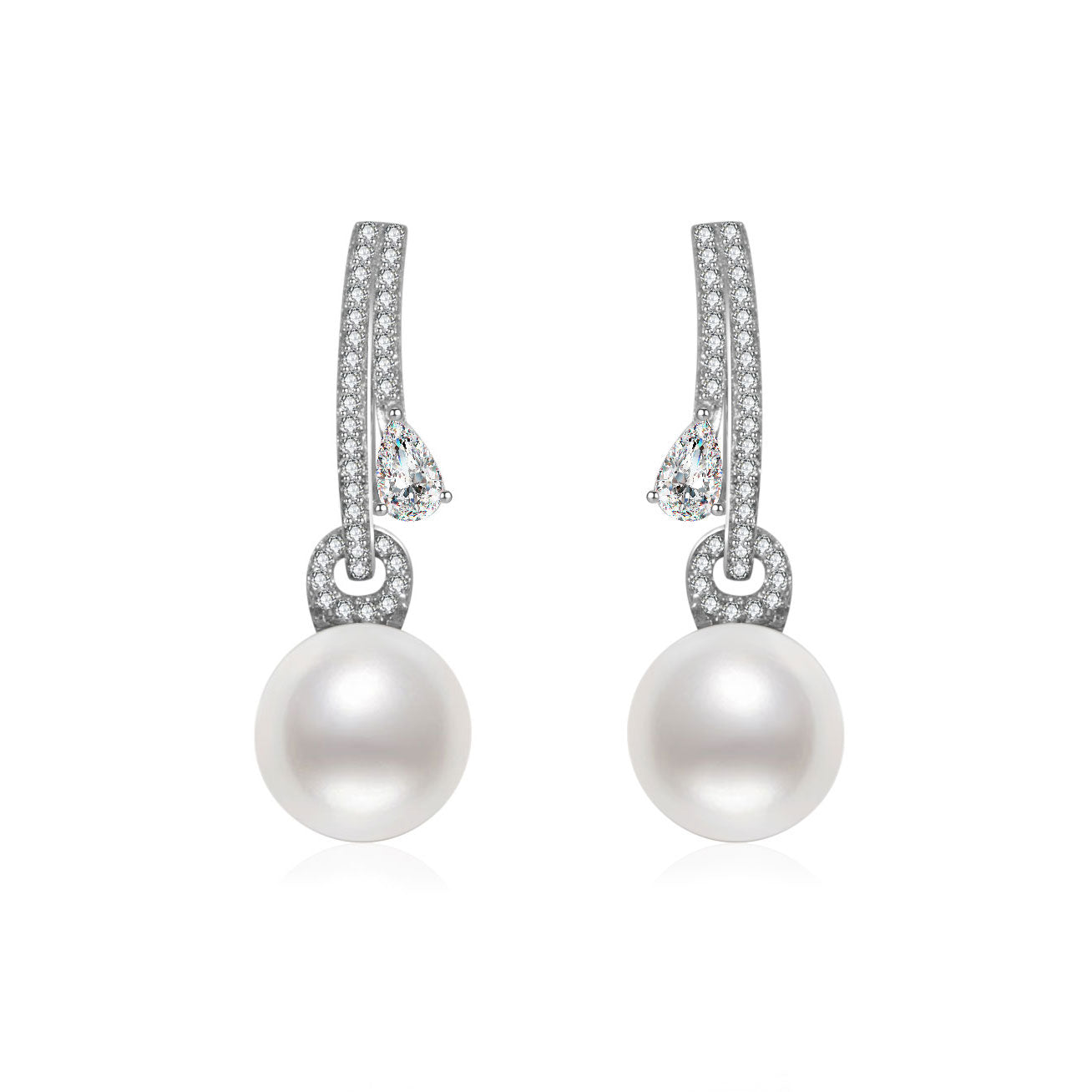 18K Solid Gold Pearl Earrings for Women - Classic Elegant Stud Earrings with Real Pearls - Perfect for Weddings, Parties & Special Occasions