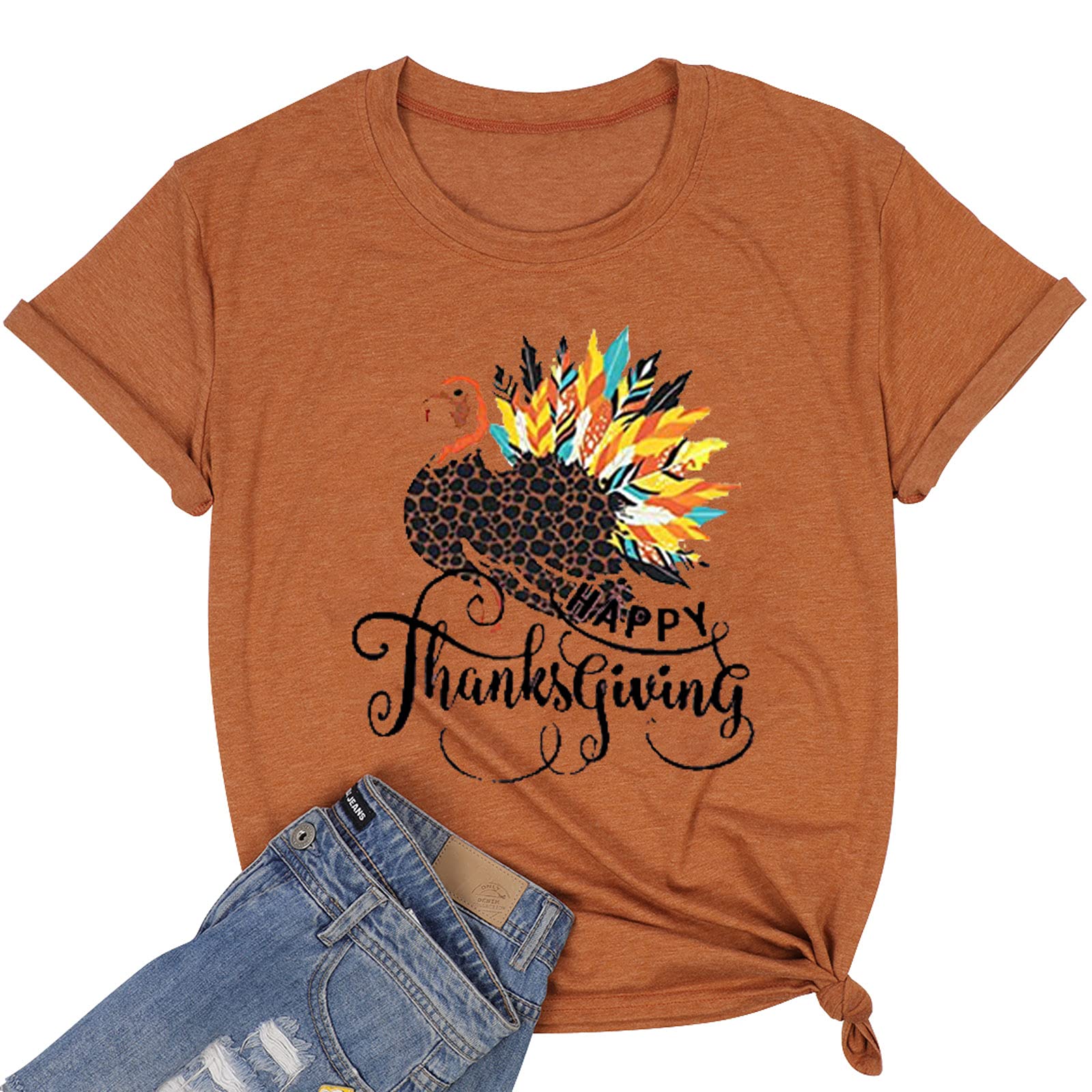 Funny Thanksgiving Women's T-Shirt - Gobble Turkey Graphic Tee for Fall, Short Sleeve Blouse | Perfect for Thanksgiving Parties, Family Gatherings & Autumn Outfits