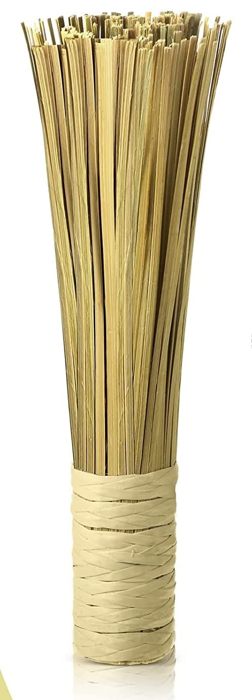 Premium Bamboo Wok Cleaning Brush & Pot Scrubber - Natural Kitchen Scrub Brush for Cast Iron Skillets, Pans & Grill Utensils - Eco-Friendly Dish Cleaning Tool (1-Pack, Khaki) - Perfect for Asian Cooking & Outdoor BBQ Cleaning