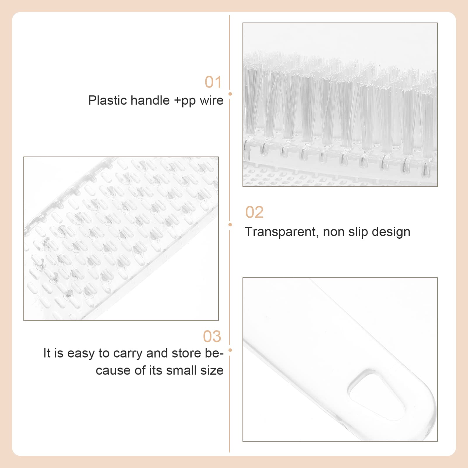 SHERCHPRY 5Pcs Toe Nail Brush Set - Stiff Bristle Nail Scrub Brush for Manicure, Pedicure & Shoe Cleaning - Professional Nail Design Tools & Nylon Clothing Accessories - Perfect for Home Salon, Spa & Foot Care Routine