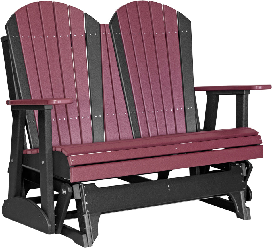 LuxCraft 4-Foot Adirondack Glider Chair - Outdoor Patio Swing for Garden, Porch & Backyard Relaxation