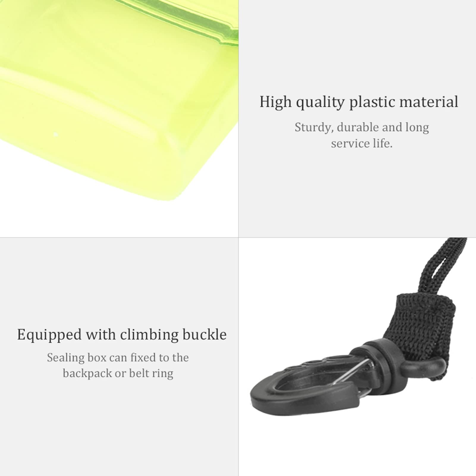 **Keenso Waterproof Diving Dry Box – Transparent Plastic Seal Container with Rope Hook (3 Colors) – Ideal for Scuba Diving, Snorkeling, Beach Trips & Outdoor Adventures**
