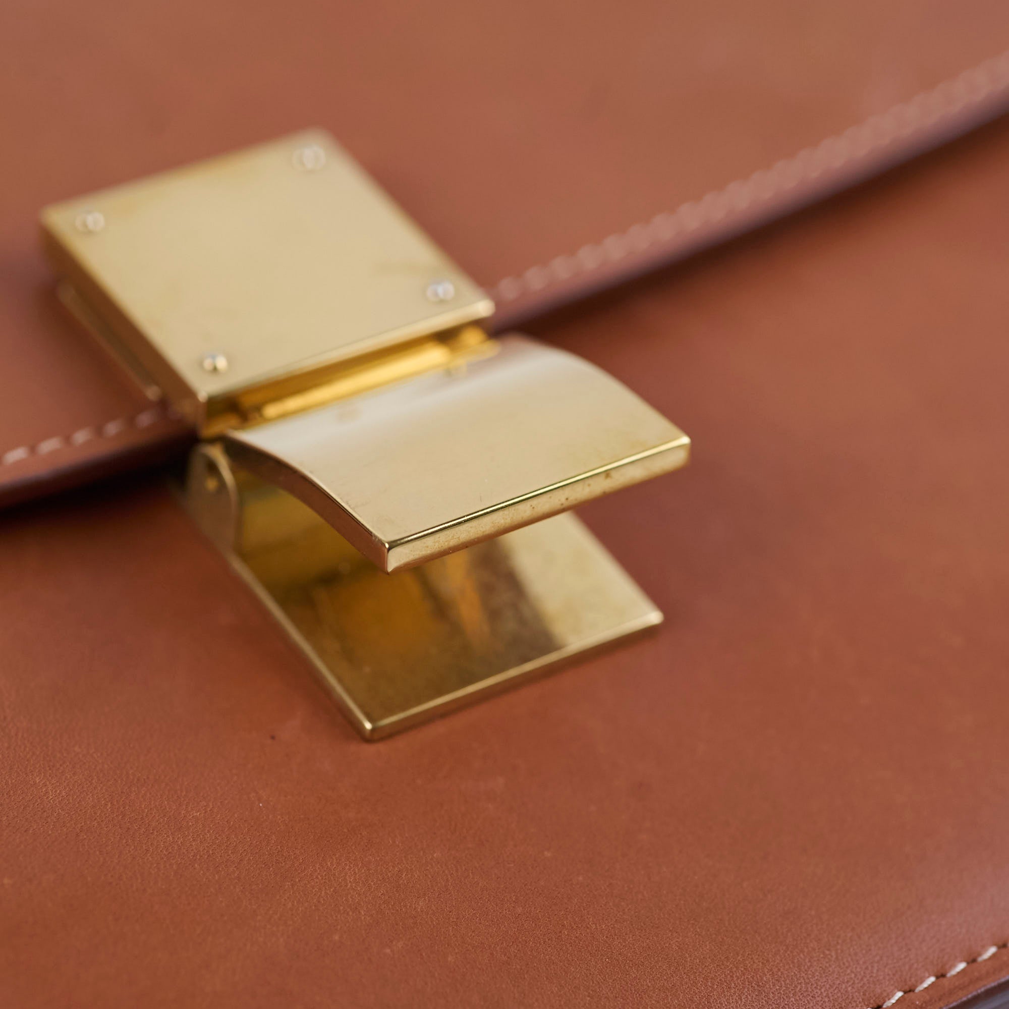 Celine Medium Box Bag in Tan - Classic Leather Crossbody Handbag for Women | Perfect for Work, Travel & Everyday Use