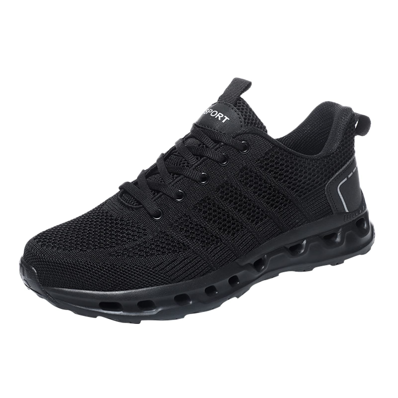 YUHAOTIN Men's Breathable Running Sneakers - Lightweight Mesh Sports Shoes for Outdoor, Casual & Summer Wear - Non-Slip Lace-Up Design in Size 11.5 Wide Width - Perfect for Jogging, Gym Workouts & Daily Walking