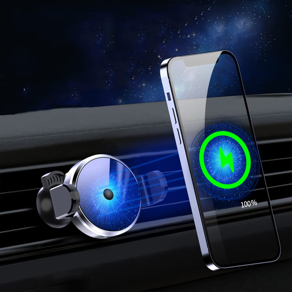 15W Fast Wireless Car Charger Phone Holder - Auto-Clamping Air Vent Mount with Qi Charging for iPhone & Android - Perfect for Commuting, Road Trips & Hands-Free Driving