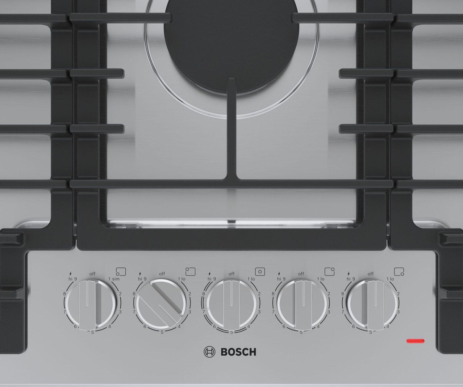 Bosch NGM5658UC 500 Series 36-Inch Stainless Steel Gas Cooktop - Professional 5 Burner Gas Stove for Modern Kitchen Cooking, Grilling & Entertaining