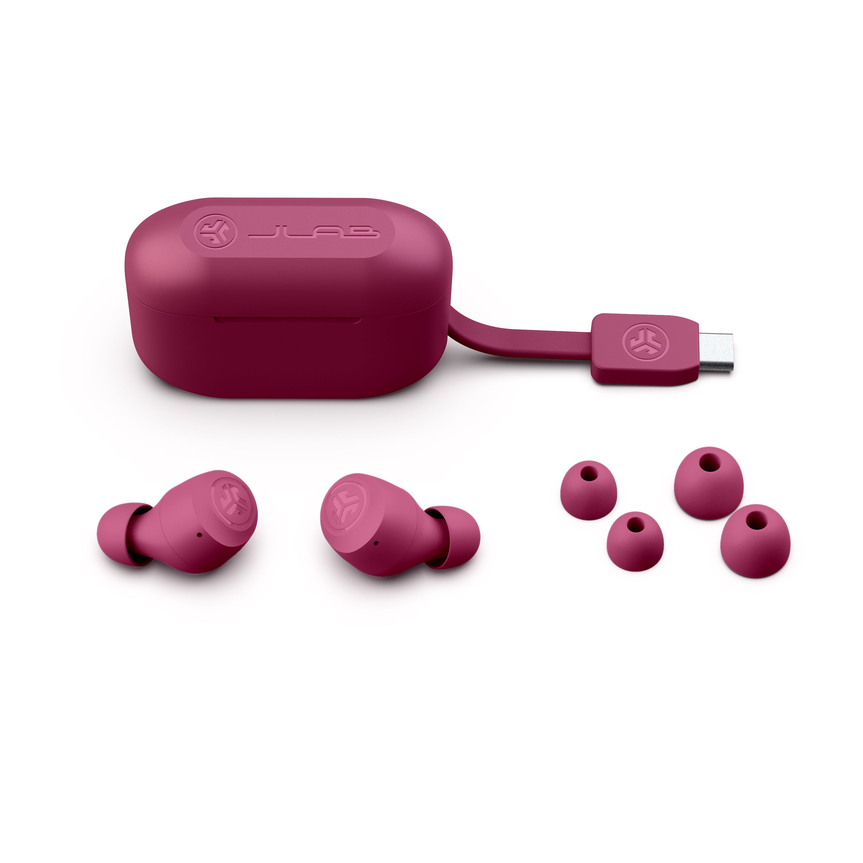 Go Pop+ Dark Pink Wireless Earbuds with Cloud Foam Tips - Noise Isolating Comfort for Workouts, Travel & Daily Use - Perfect Gift Set for Music Lovers