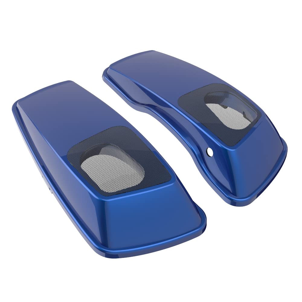 Premium 6x9 Harley Saddlebag Speaker Lids - Advanblack Superior Blue - Compatible with 2014+ Harley Touring Models - Perfect for Road Trips & Motorcycle Upgrades