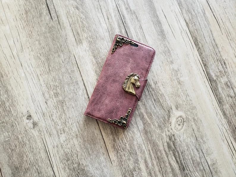 Premium Genuine Leather Horse Phone Wallet Case for iPhone X/XS/XR/11/12/13/14/15/16 Pro Max & Galaxy S24/S23/S22/S21/S20 Ultra/Note 20/10 Plus (Model MN1673) - Perfect for Everyday Use, Travel & Business