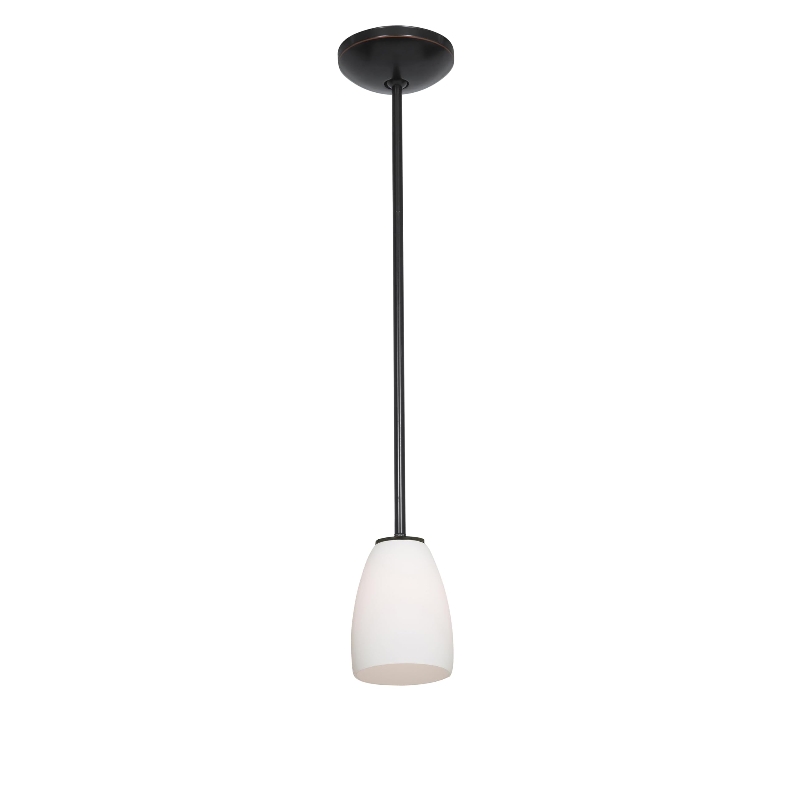 Vintage Sherry Glass Pendant Light with Oil Rubbed Bronze Finish & Opal Glass Shade - Elegant Dining Room Chandelier for Kitchen Island, Bar Counter, and Restaurant Lighting