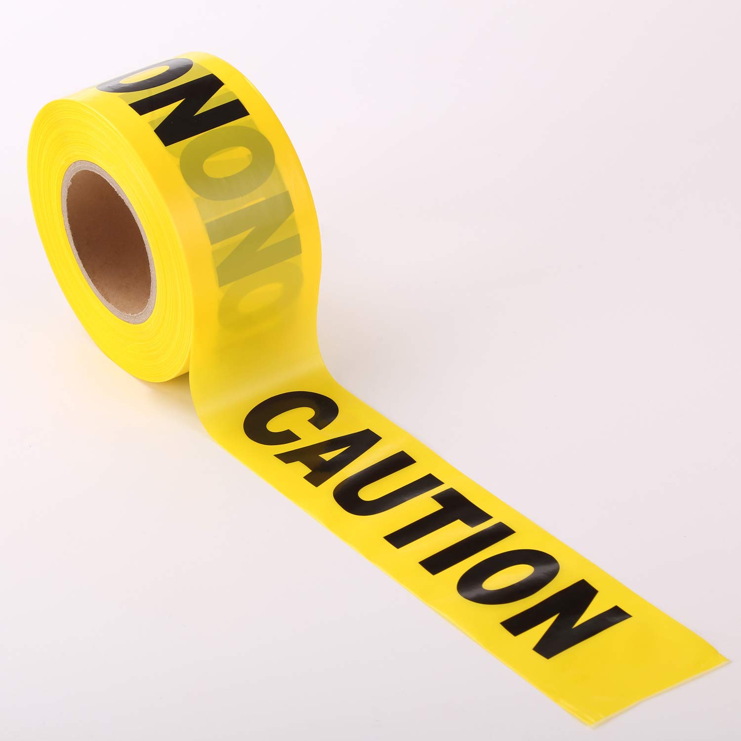 3 Inch x 1000 Feet Yellow Caution Warning Tape - Non-Adhesive Barricade Tape for Police, Crime Scenes & Construction Safety | Heavy Duty Hazard Tape for Crowd Control, Danger Zones & Work Area Marking