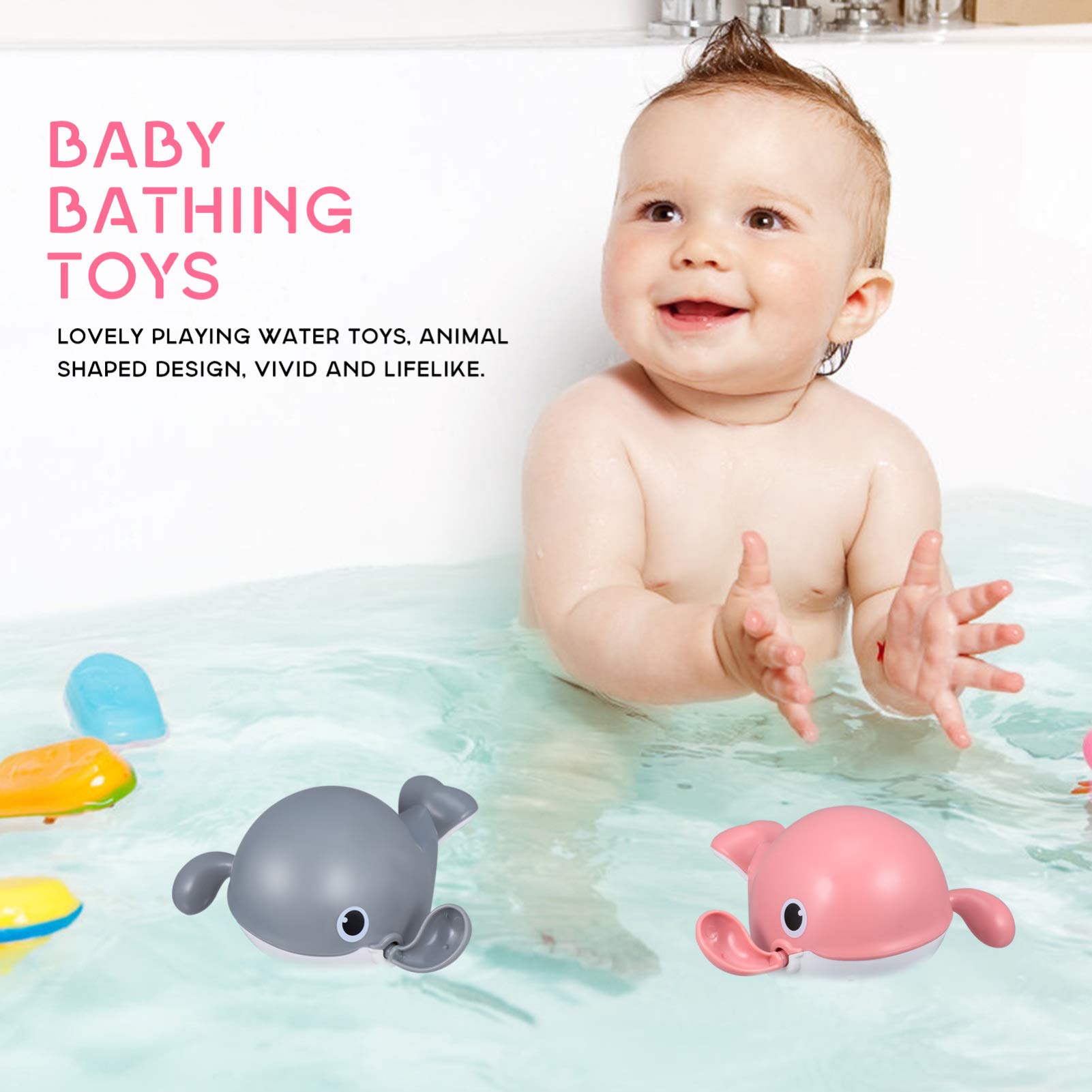 WESIEVYA 3-Piece Cartoon Bath Toys Set - Fun Water Play Toys for Kids, Safe Plastic Material - Perfect for Bathtime, Pool Parties & Sensory Play
