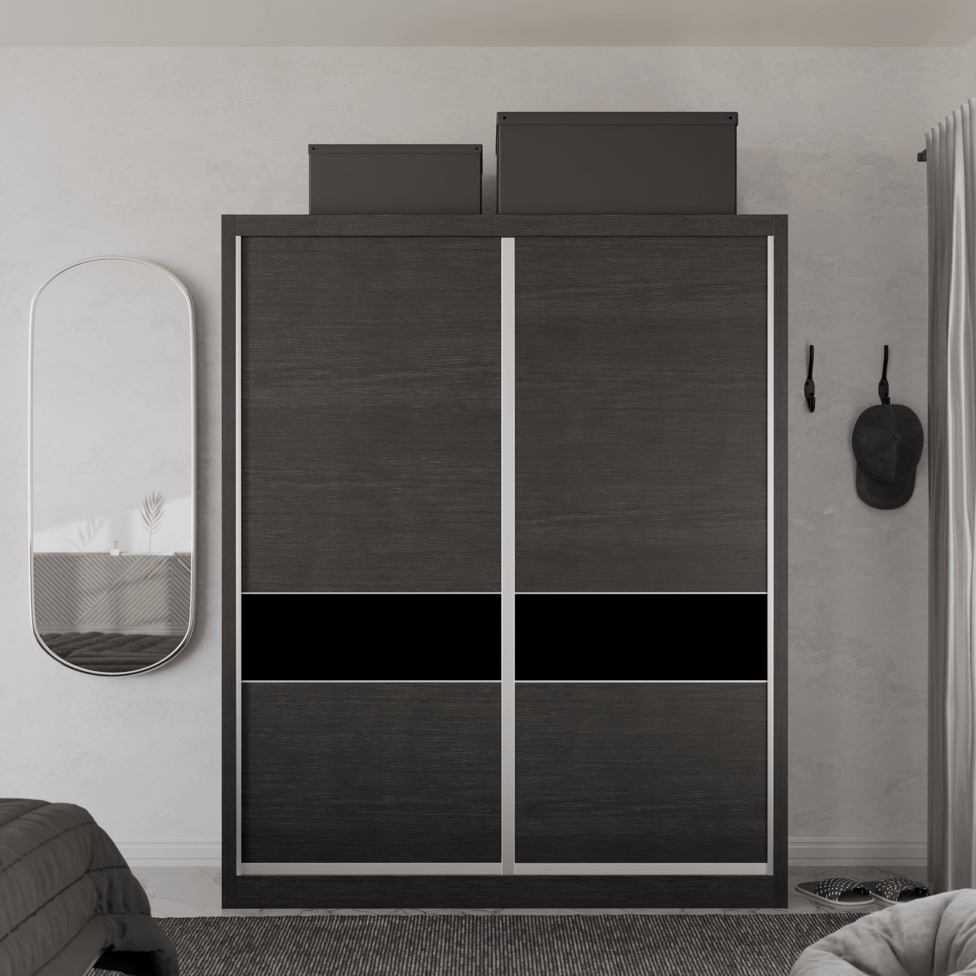 Modular Wardrobe System W04 - Customizable Closet Organizer for Bedroom & Walk-In Closets | Space-Saving Storage Solution with Adjustable Shelves & Hanging Rods | Perfect for Home Organization & Small Spaces