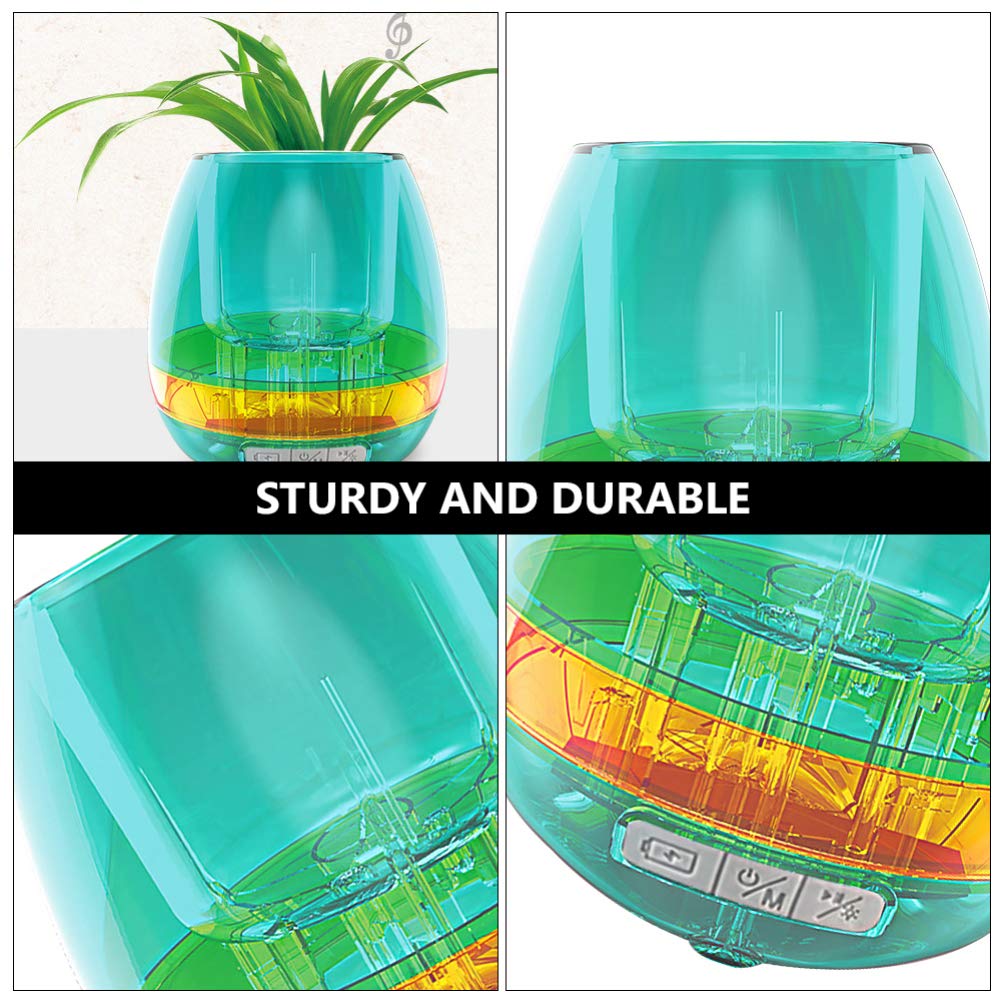 NUOBESTY Cactus Flower Pots with Bluetooth Speaker - 1pc Set, Touch Control Music Planter for Kids, Plastic Plant Pot for Home Decor, Office Desk & Garden Use