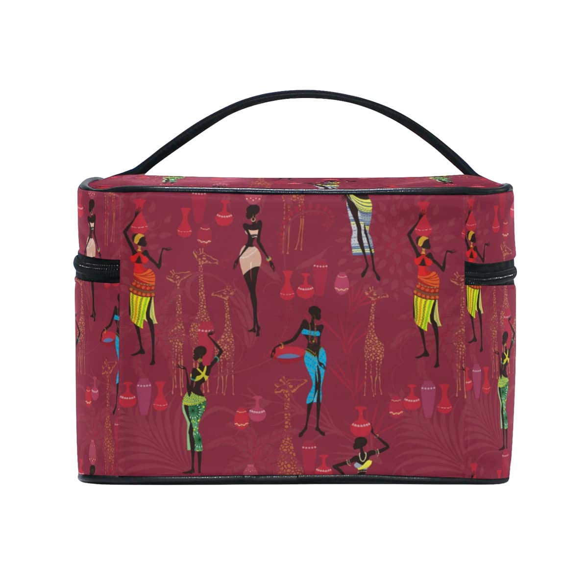 African Print Makeup Bag - Waterproof Travel Cosmetic Organizer for Women | Portable Toiletry Case for Girls & Ladies | Perfect for Travel, Gym, and Daily Use