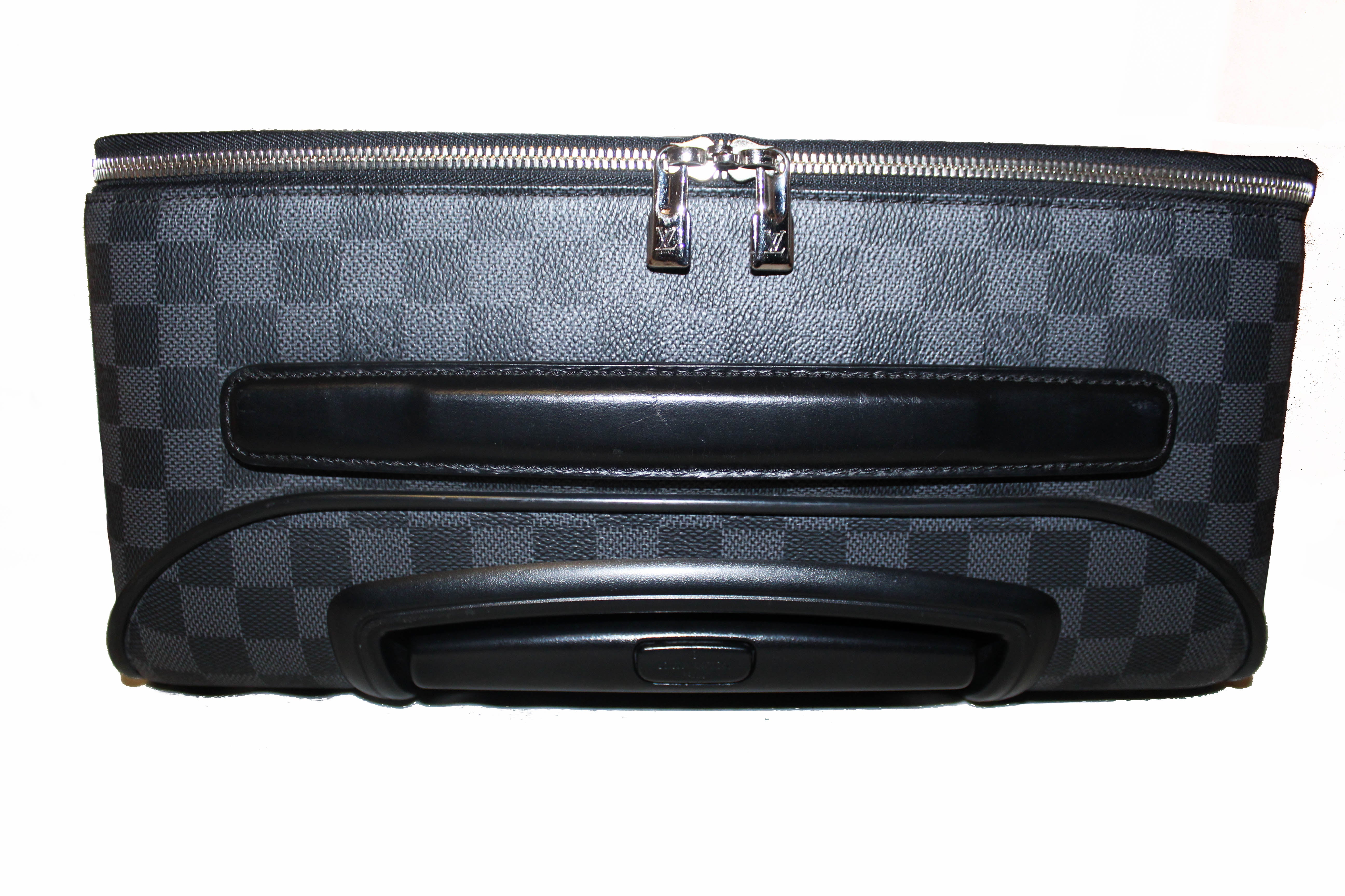Authentic Louis Vuitton Damier Graphite Canvas Pegase 45 Rolling Luggage Suitcase - Premium Carry-On for Business Travel & Luxury Vacations