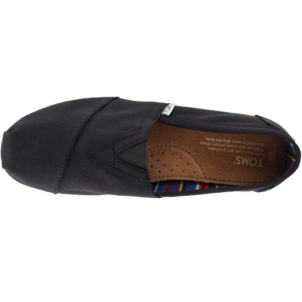 TOMS Women's Alpargata Casual Slip-On Shoes - Comfortable Black Canvas Espadrilles for Women | Perfect for Summer, Beach, Travel & Everyday Wear