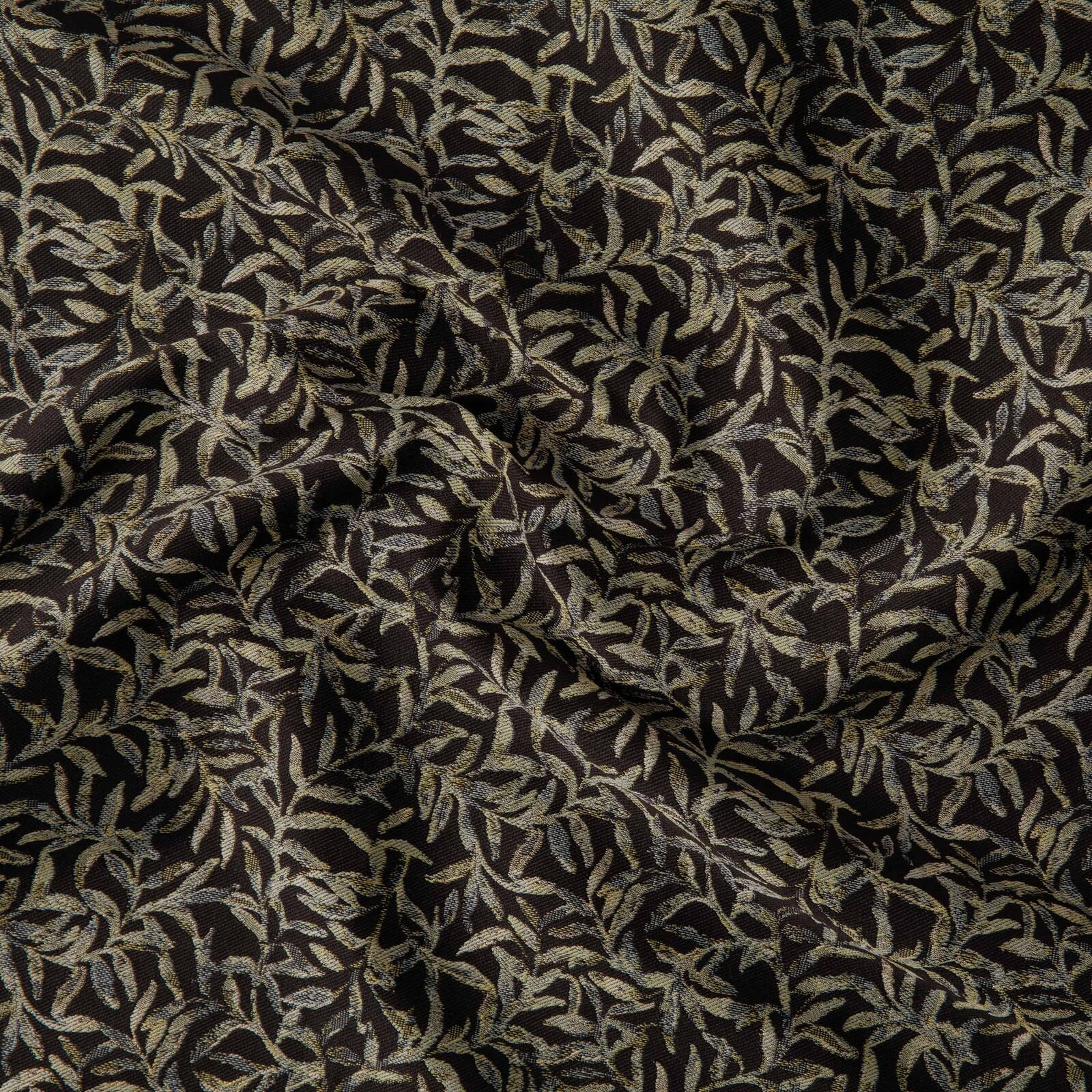 SALIX Jacquard Noir - Elegant Black Jacquard Fabric for Home Decor, Upholstery & Fashion Design | Perfect for Curtains, Pillows & Dresses