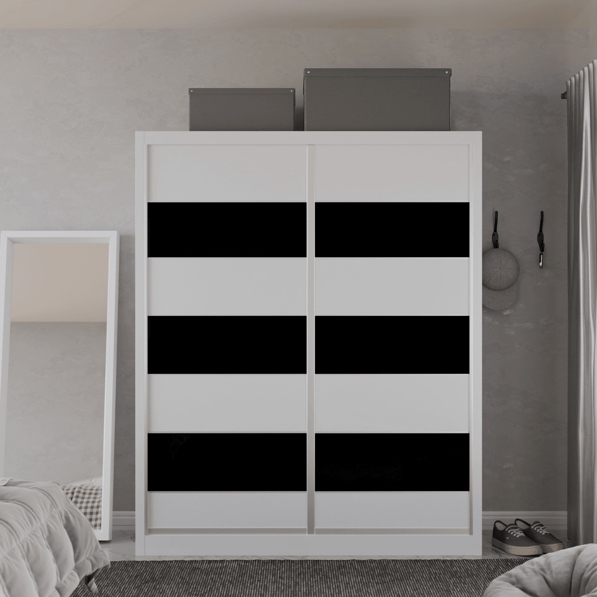Modular Wardrobe W06 - Customizable Closet Organizer with Adjustable Shelves & Hanging Rod - Perfect for Bedroom, Closet & Small Space Storage Solutions