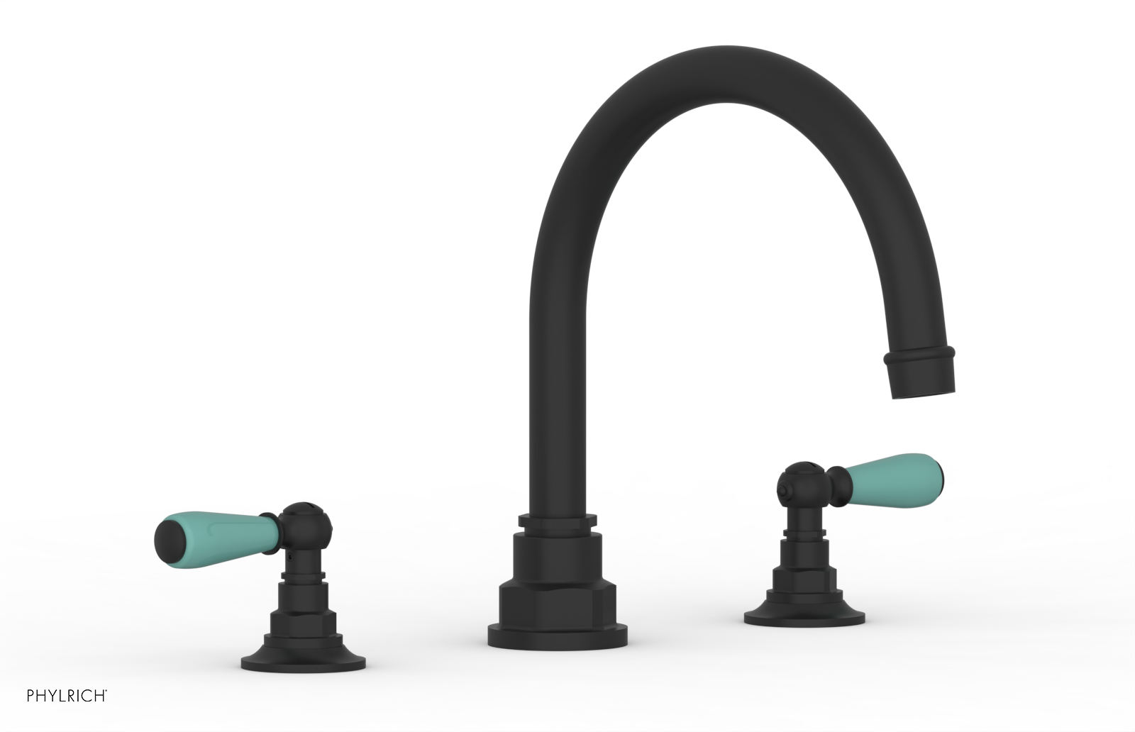 Jamestown Deck Tub Set with Lever Handles & Turquoise Accents - 41