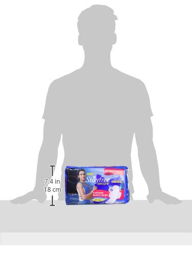 Stayfree Secure Extra Large Cottony Soft Cover Sanitary Pads with Wings for Women - 40 Count | Ultra Absorbent for Heavy Flow | Day & Night Protection for Active Lifestyles