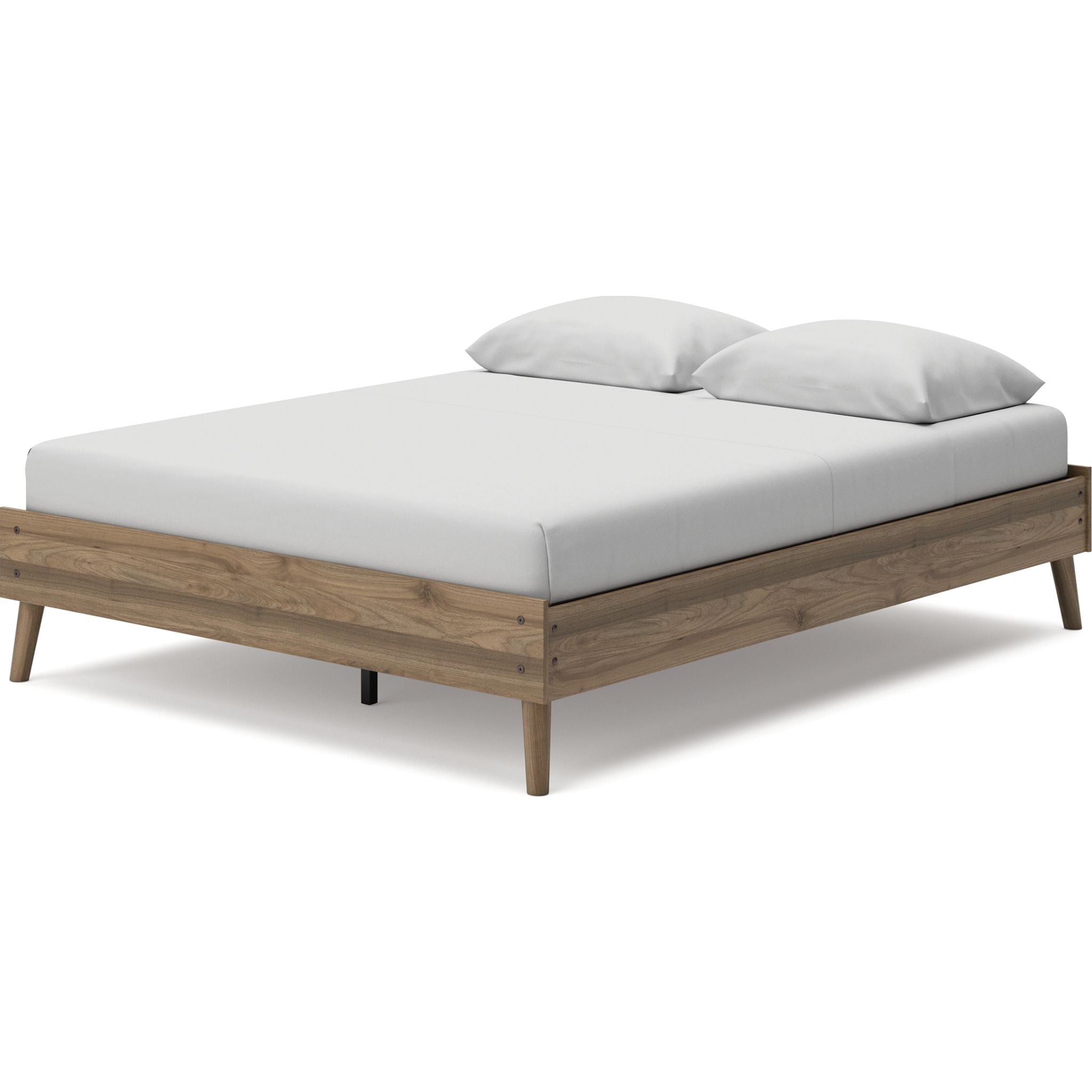 Aprilyn Queen Platform Bed Frame with Headboard - Honey Finish, Modern Minimalist Design for Bedroom, Sturdy Wooden Slat Support, Easy Assembly, Perfect for Master Bedroom, Guest Room, or Studio Apartment