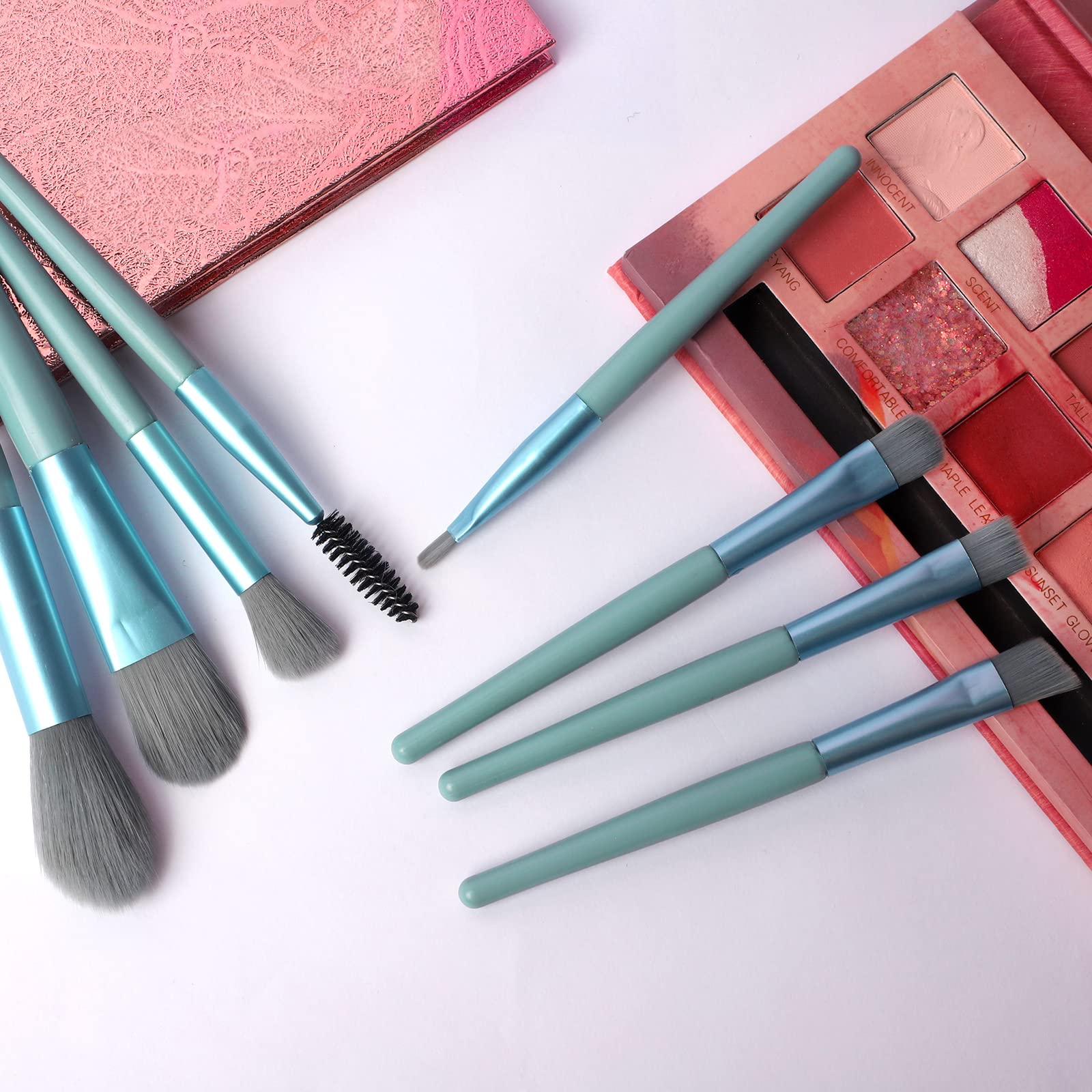 8-Piece Synthetic Makeup Brush Set - Foundation, Blending, Powder, Blush, Concealer & Eye Brushes for Flawless Makeup Application | Perfect for Daily Use, Professional Makeup & Travel