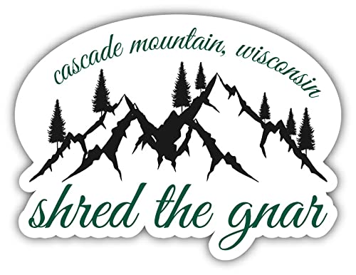 4 Inch Vinyl Decal Sticker - Cascade Mountain Wisconsin Ski & Snowboard Design | Adventure Souvenir for Helmets, Laptops & Water Bottles | Durable Outdoor Decoration