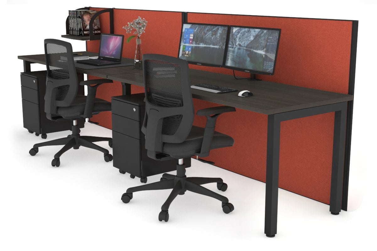 Horizon Quadro 2-Person Office Workstation with Square Legs - 1600L x 700W Dimensions - Perfect for Shared Workspaces & Collaborative Office Environments
