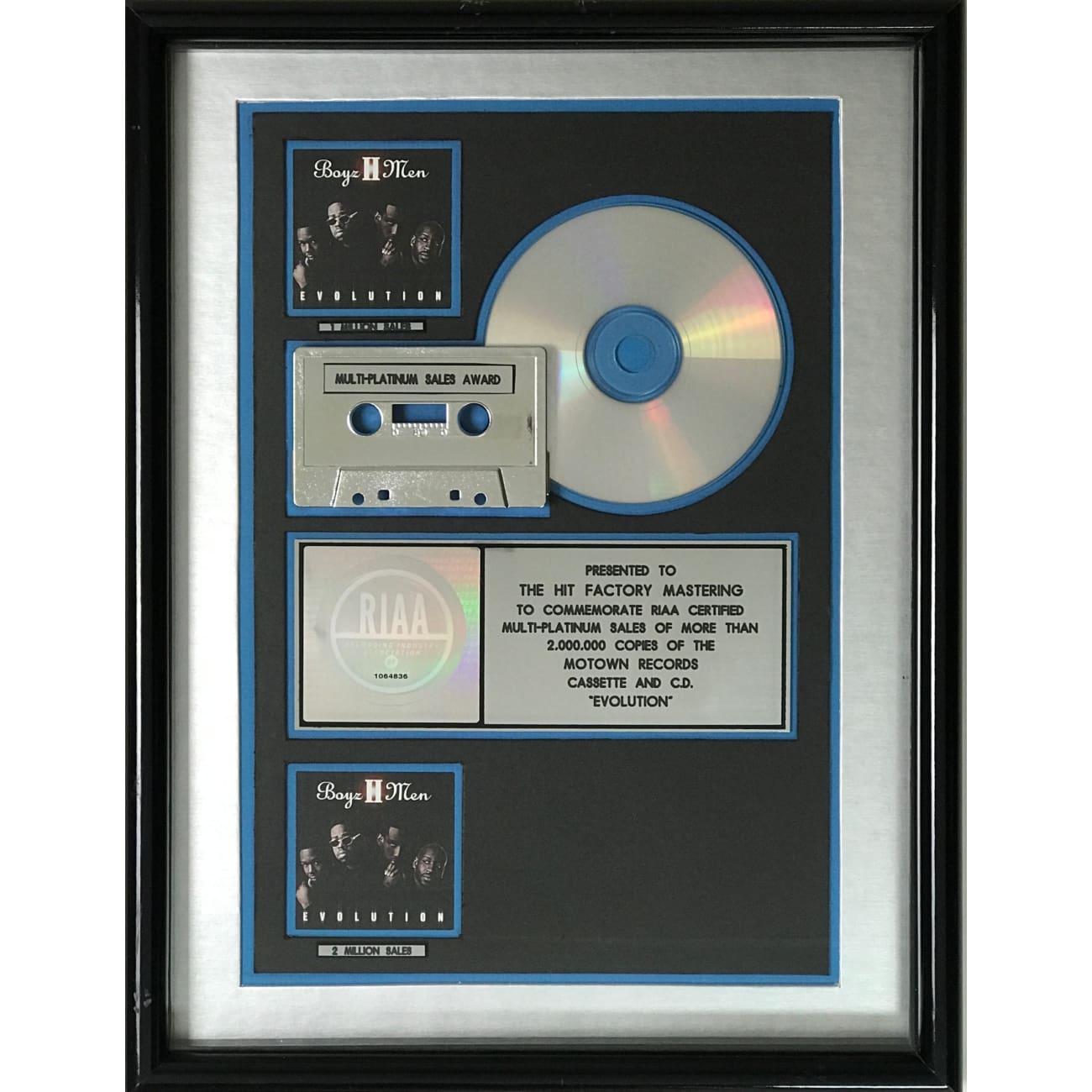 Boyz II Men Evolution 2x Multi Platinum Album Award - Certified RIAA - Perfect for Music Collectors & Memorabilia Displays