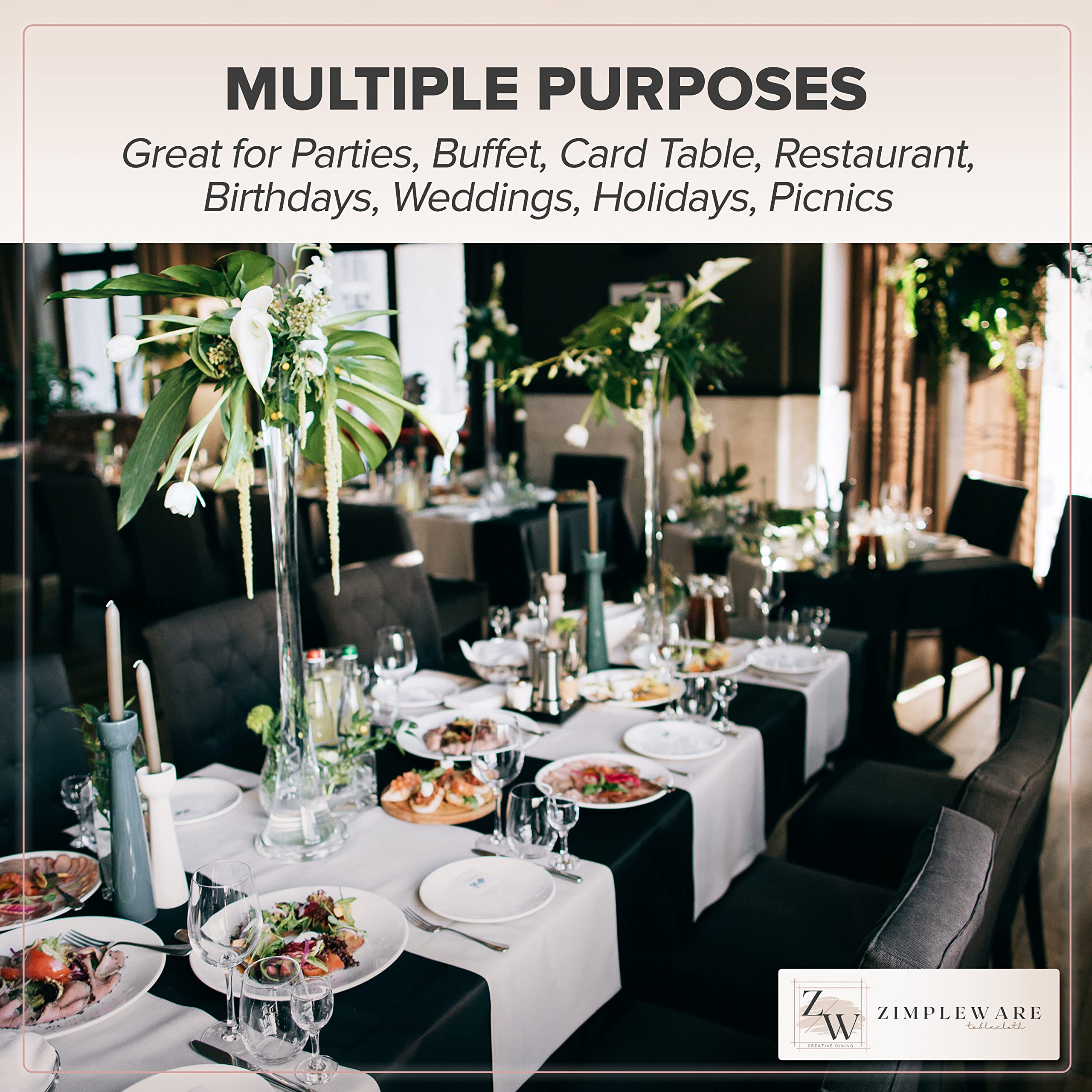Premium Gold Disposable Plastic Tablecloth (6 Pack) - 54 x 108 Inch Rectangle Table Cover for Parties, Events & Dining - Fits 6ft to 8ft Tables - Waterproof & Easy Clean - Ideal for Birthday Celebrations, Weddings & Holiday Gatherings