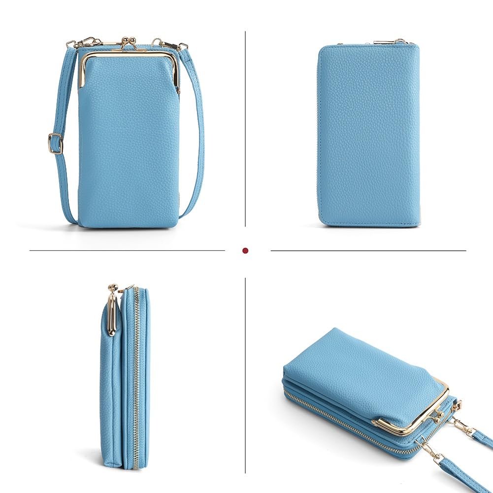 EASTNIGHTS Small Crossbody Phone Bag for Women - Cute Kiss Lock Shoulder Purse with Credit Card Slots - Perfect for Travel, Shopping & Daily Essentials (Black)