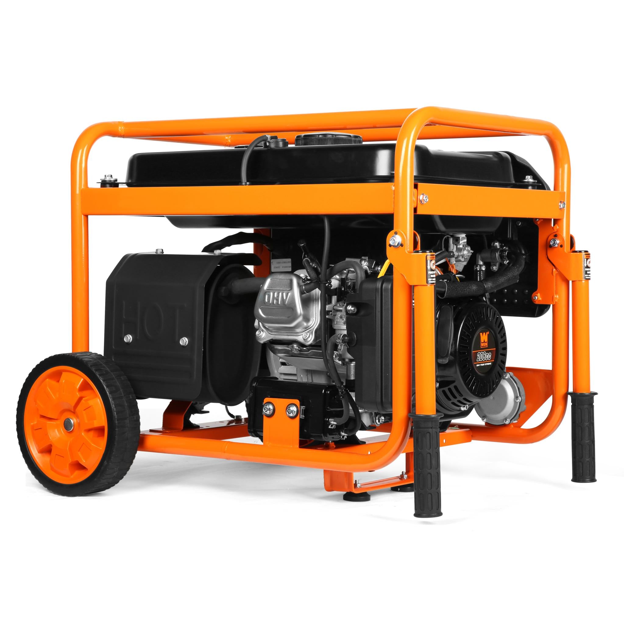 WEN DF430X 4375W Dual Fuel Portable Generator with Wheel Kit & CO Sensor - Perfect for Camping, Home Backup Power & Outdoor Events