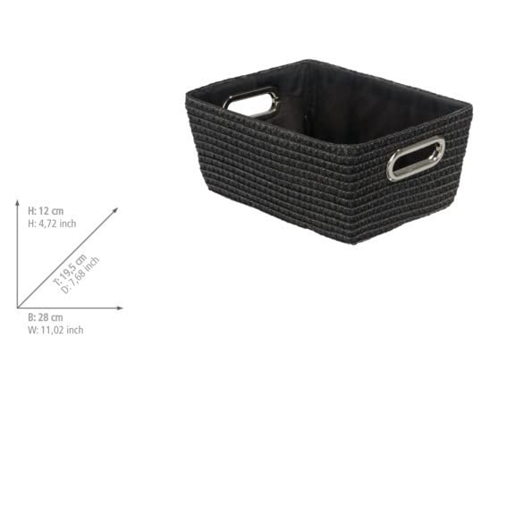 Wenko Chromo Storage Basket - Black | Durable Metal Wire Organizer for Home, Office, Bathroom & Closet | Perfect for Toys, Towels, Laundry & Household Items