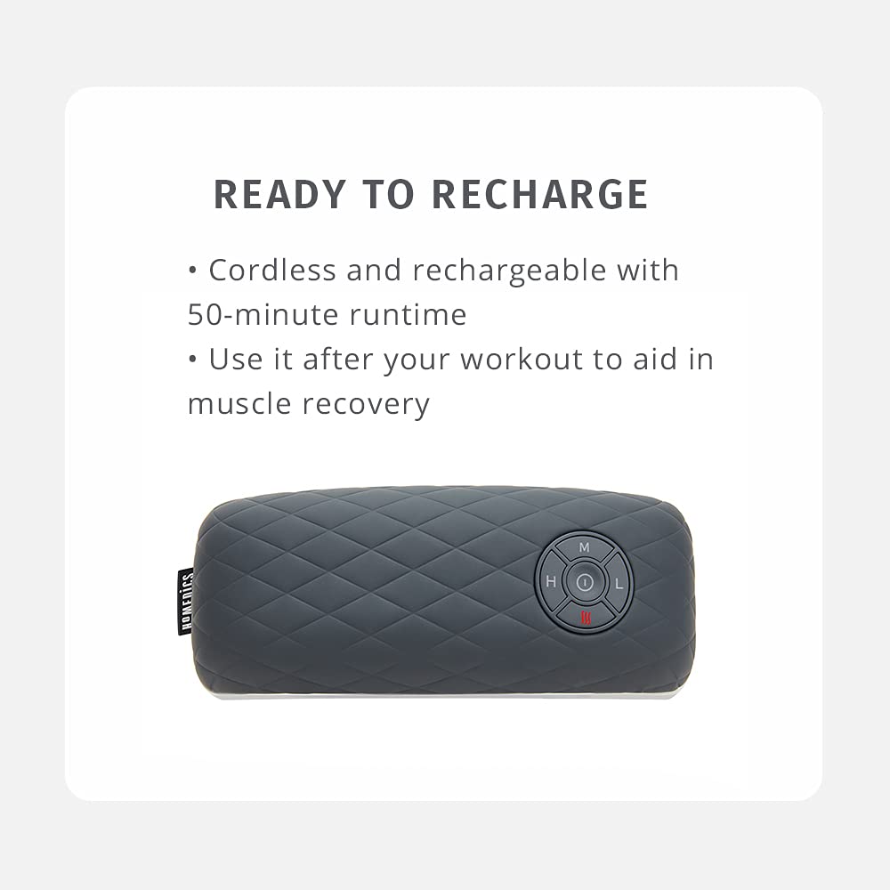 Homedics Cordless Neck & Body Massager with Heat - Portable Deep Tissue Massage for Shoulders, Back & Legs - Gel Nodes, Adjustable Straps, 50-Min Runtime - Perfect for Post-Workout Recovery, Office & Home Relaxation