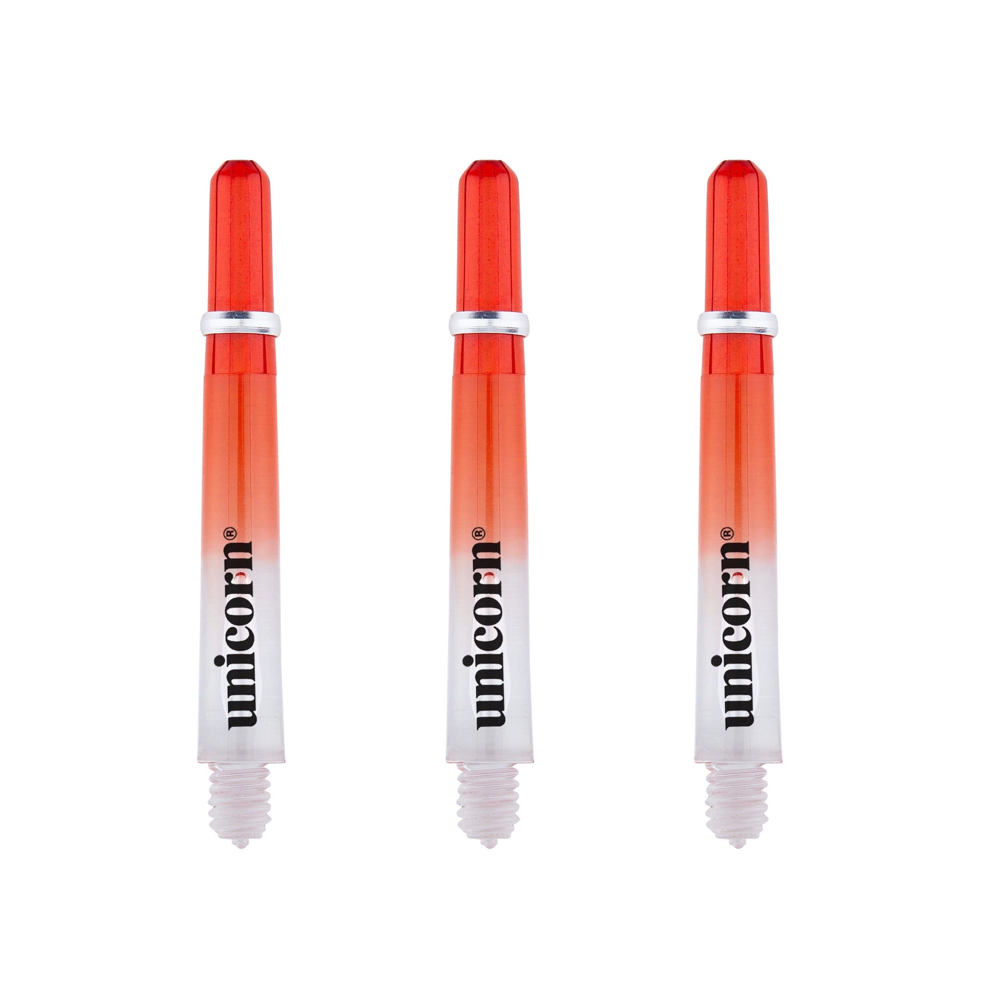UNICORN Gripper 4 Red Two-Tone Shafts - Short, Medium & Long Dart Shafts for Precision Play | Perfect for Steel Tip & Soft Tip Darts | Tournament & Home Practice Use