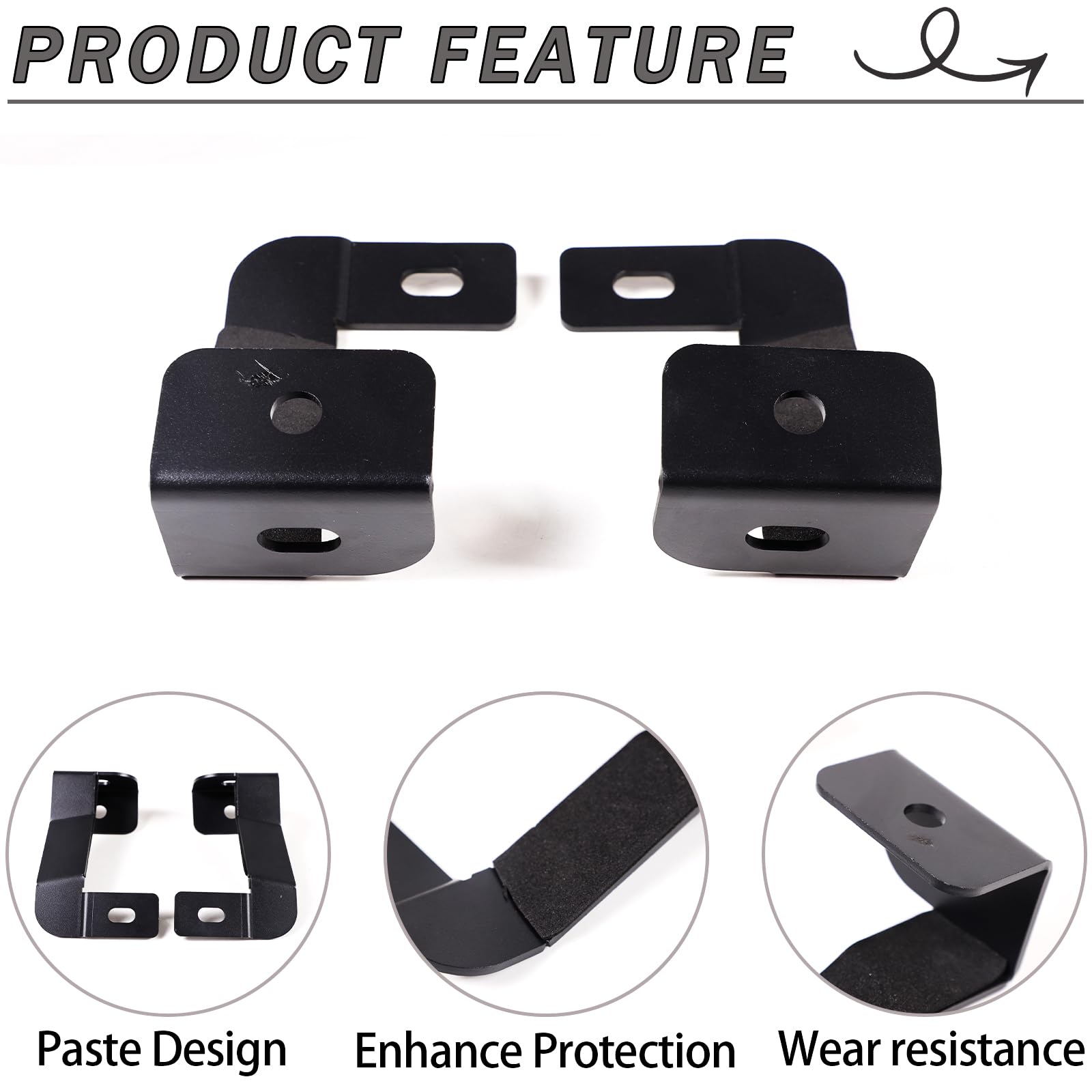 Ford Ranger 2015-2025 Hood Hinge Ditch Light Mount Brackets - Offroad Hood Pod Work Light Brackets for 2023-2025 Models | Perfect for Off-Roading, Night Driving & Work Lighting