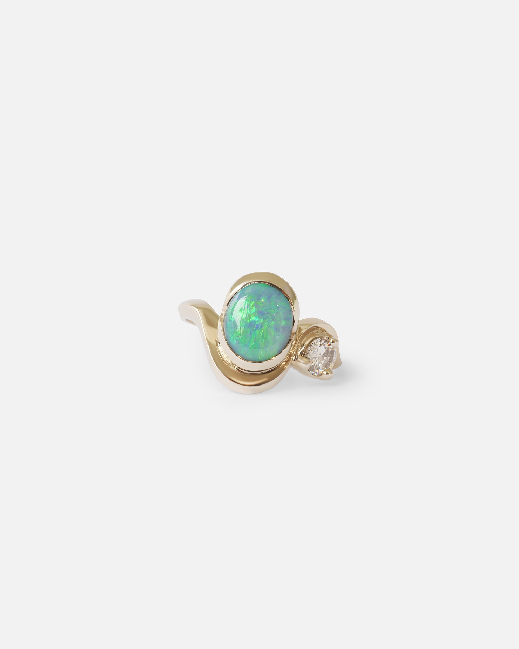 Opal Curve Ring - Elegant Handmade Silver Opal Ring for Women, Perfect for Engagement, Wedding, Anniversary & Everyday Wear