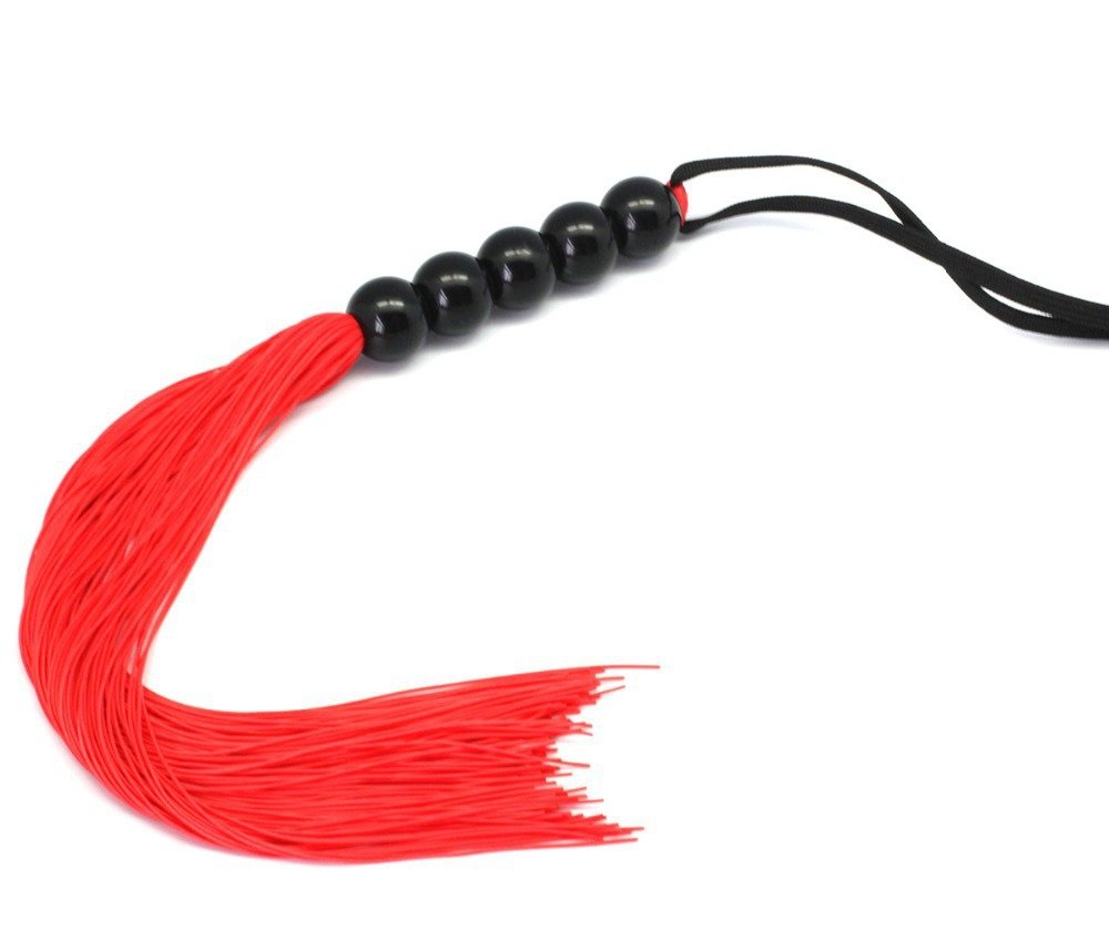 Super Soft 15 Inch Rubber SM Spanking Flogger Whip - BDSM Toy for Beginners & Couples, Adult Sex Toy (Red) - Perfect for Sensual Play, Spanking & Roleplay Scenes