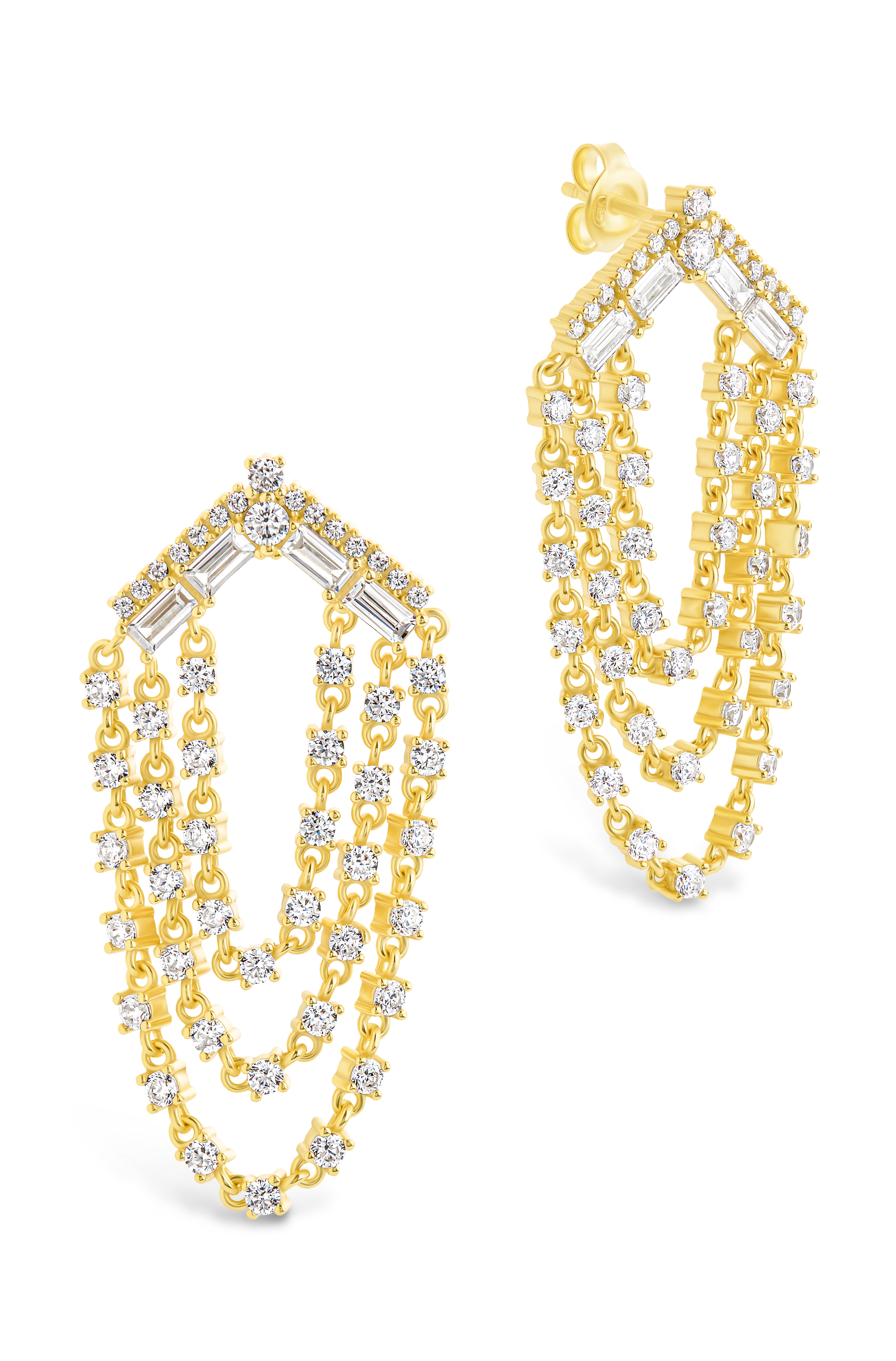 Ramona CZ Layered Dangle Stud Earrings for Women - Elegant Cubic Zirconia Drop Earrings for Party, Wedding & Everyday Wear