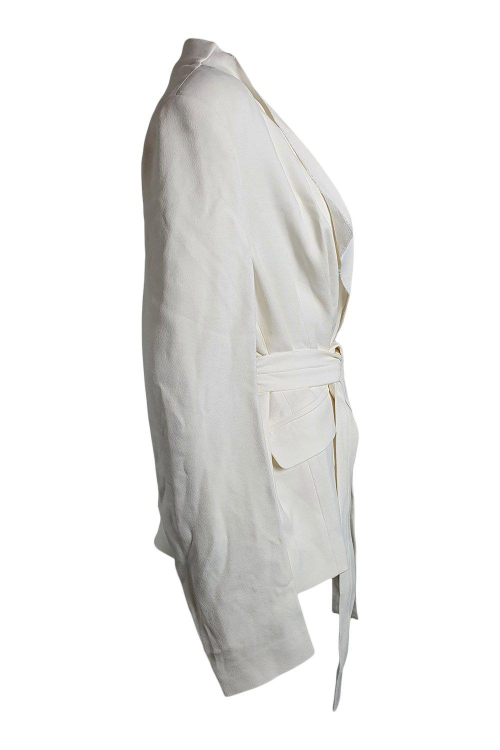 IRO Ecru Cleland Tie Waist Jacket - Women's Lightweight Blazer (Size FR 42 | US 10 | UK 14) | Perfect for Office Wear, Business Casual & Spring Outfits