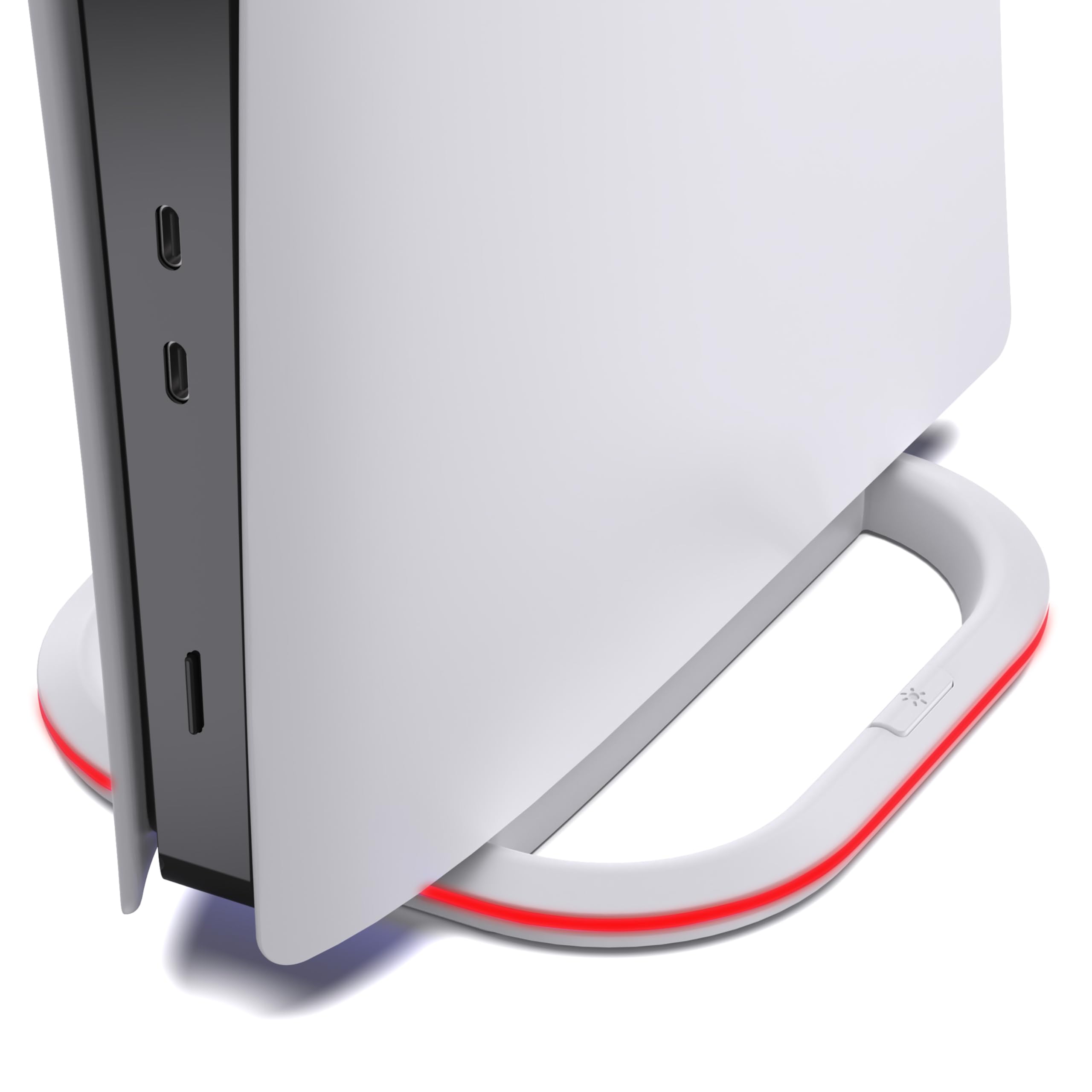 Vertical Stand for PS5 & PS5 Slim - RGB LED Cooling Base with Anti-Slip Design, Perfect for Playstation 5 Console Display & Gaming Setup - Ideal for Living Room, Bedroom, or Game Room Organization