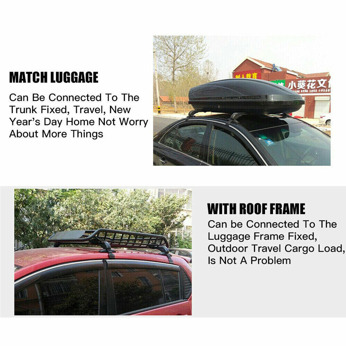 Universal 105cm Car Roof Rack Carrier - Adjustable Aluminum Alloy Cross Bars with Lock System for SUVs, Sedans & Trucks | Perfect for Camping, Road Trips & Outdoor Adventures