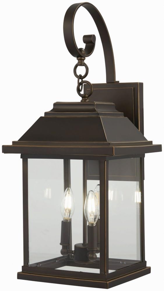 Minka Lavery 72633-143C Mariner's Pointe 4-Light Outdoor Wall Lantern - 240W Oil Rubbed Bronze Exterior Lighting for Patio, Garden & Entryway