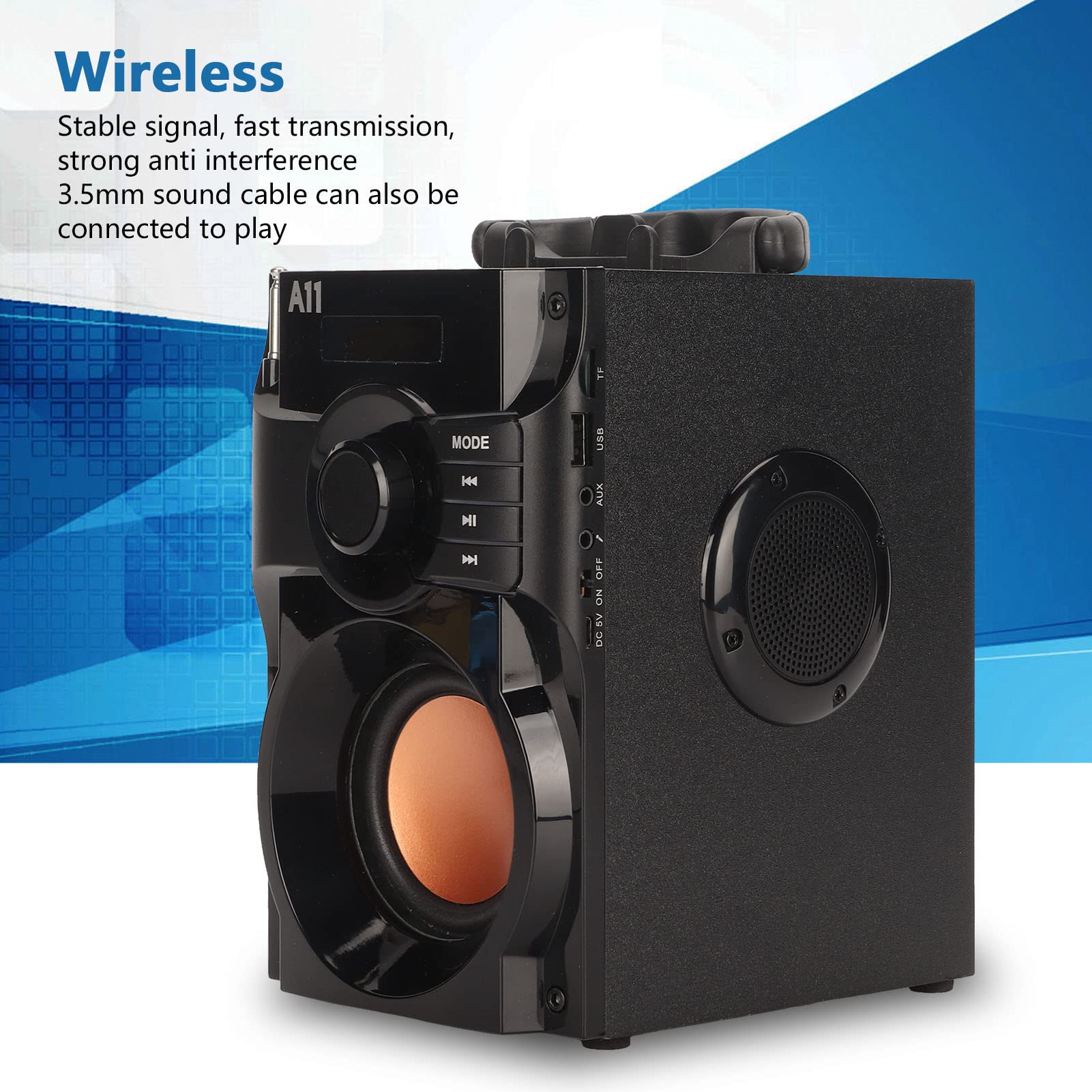 Portable Wireless Bluetooth Speaker with FM Radio, Deep Bass & Subwoofer - 4 Units Bluetooth 5.0 for Outdoor Parties, Beach, Camping & Home Entertainment