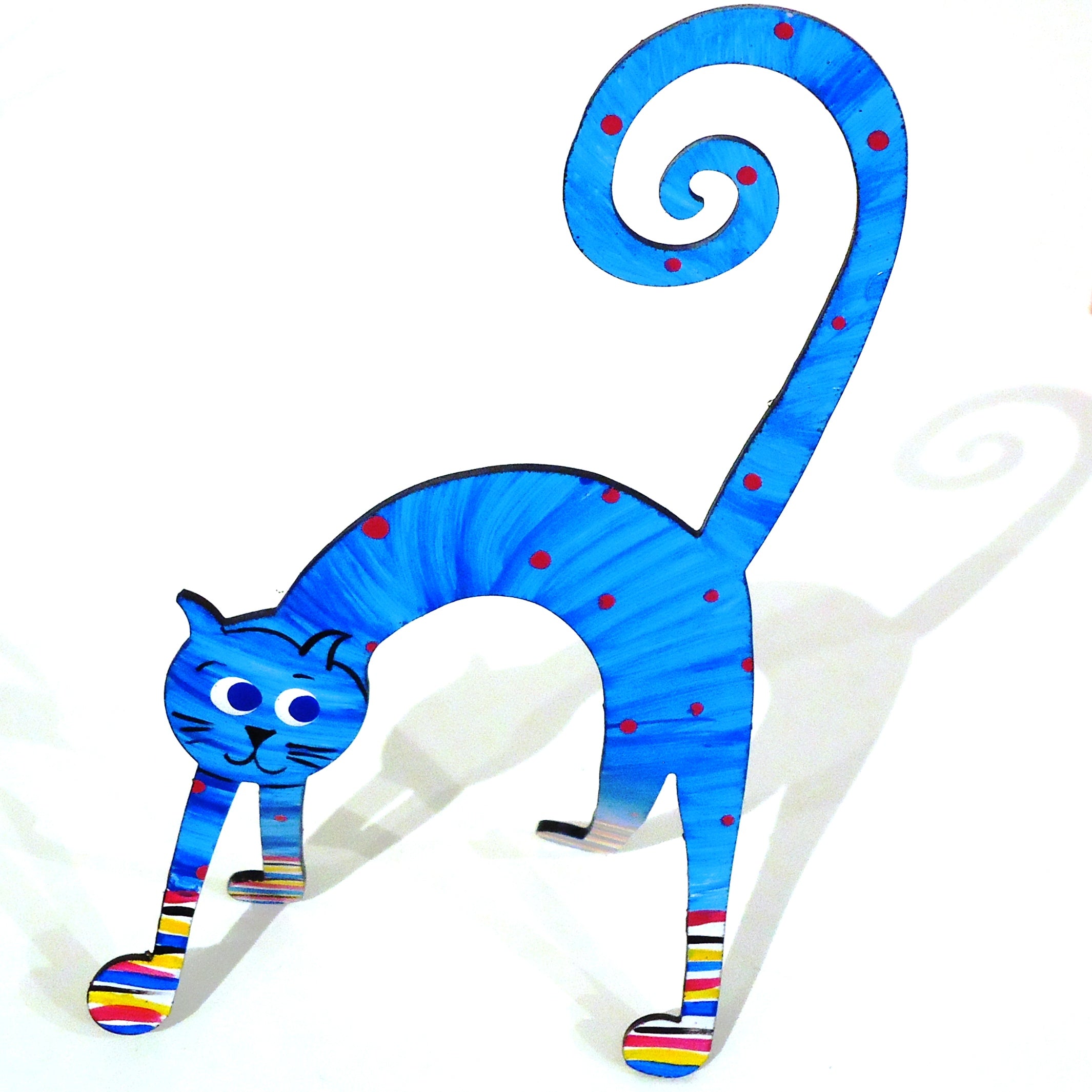 Scaredy Cat Photo Holder - Turquoise Blue Cute Cat Meme Picture Frame for Desk, Office & Home Decor - Perfect for Displaying Photos, Notes & Memories
