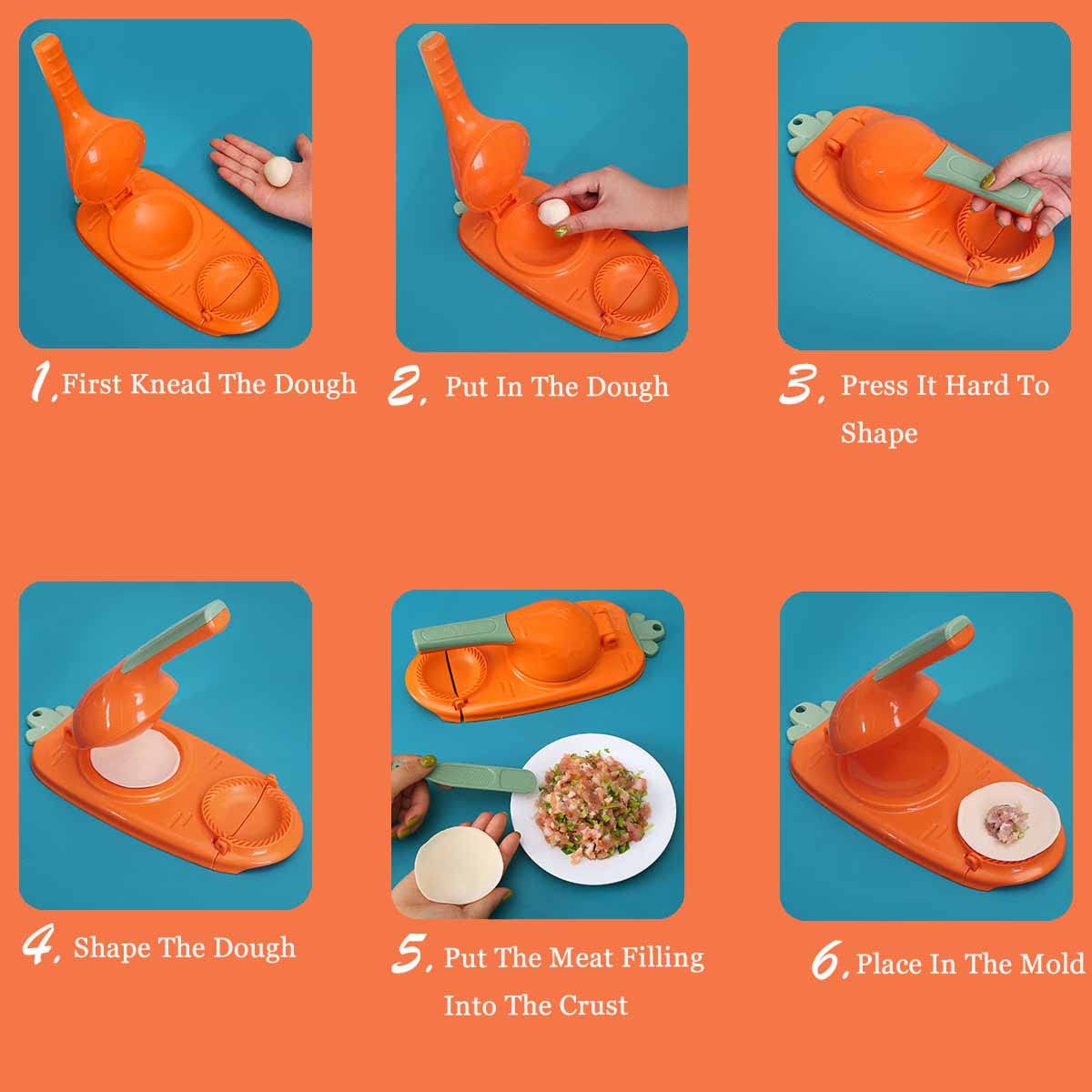 MSYINGL Manual Tortilla Press - Corn Tortilla Maker, Pancake & Dumpling Dough Press for Homemade Wrappers - Kitchen Gadget (Orange) - Perfect for Mexican, Asian Cuisine & Family Cooking