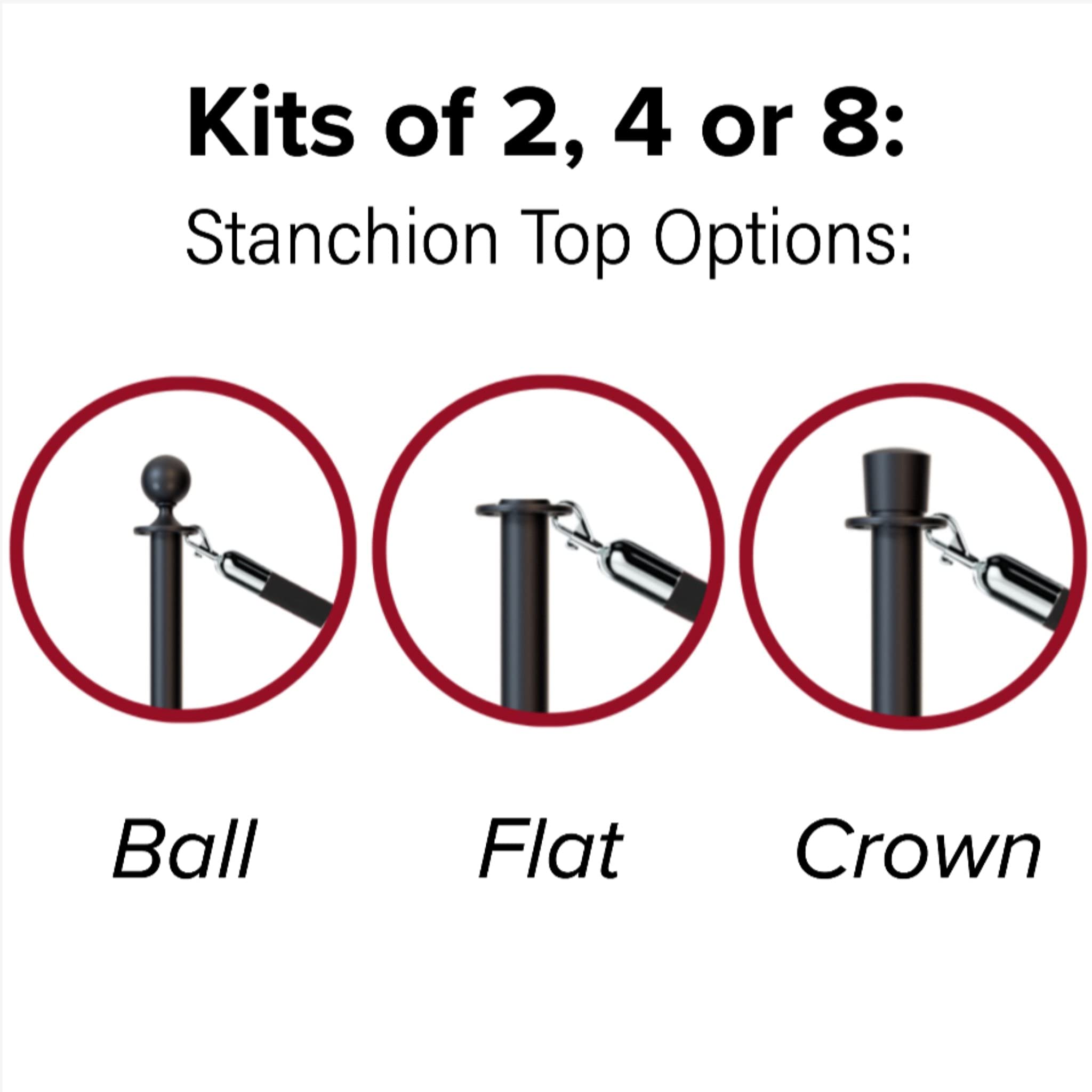 Premium Crowd Control Stanchion Kit - 2 Black Ball Top Posts & 1 Black Velvet Rope (6ft) with Stainless Steel Ends | Warehouse, Event, Retail Queue Management Solution