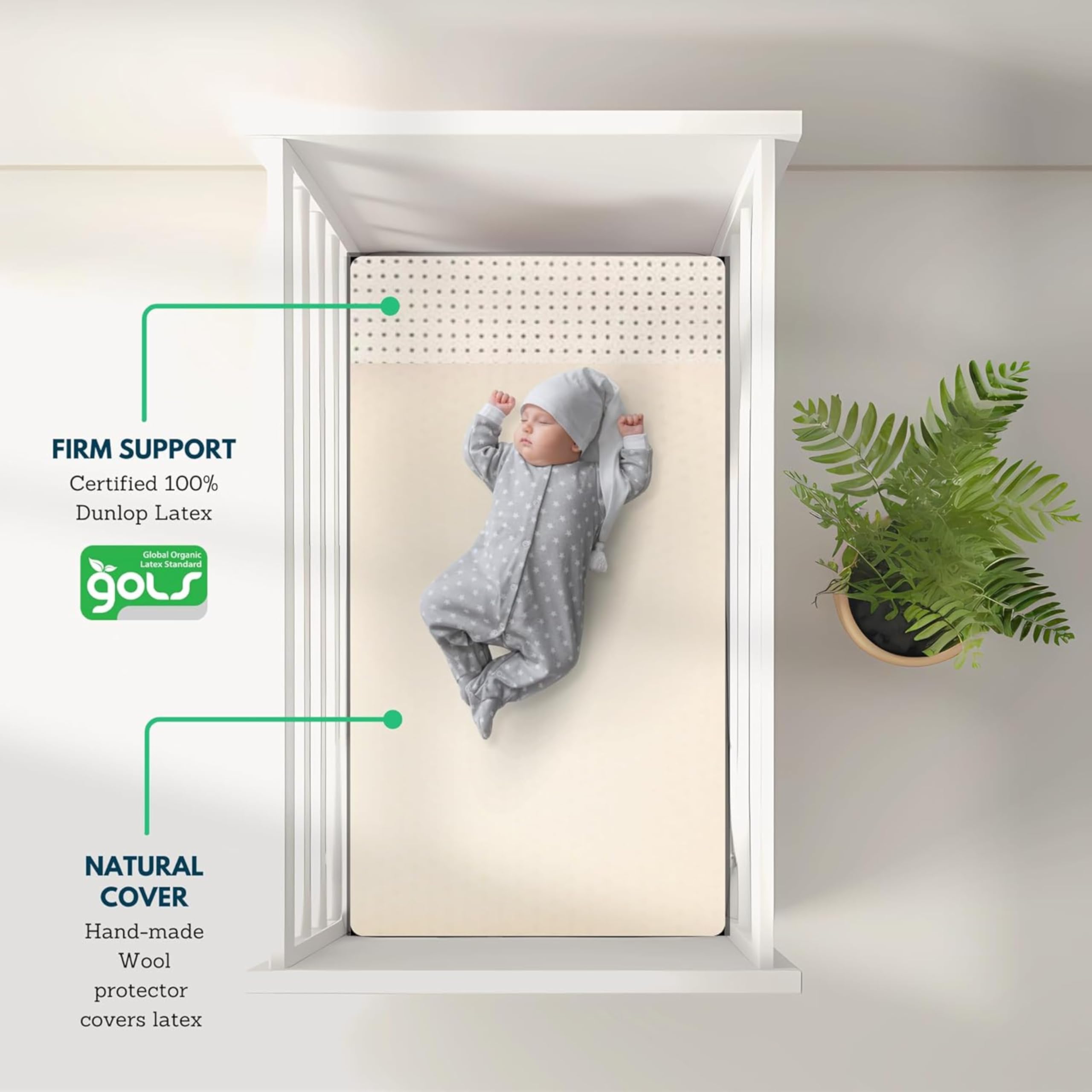 Organic Latex Baby Crib Mattress Topper 3